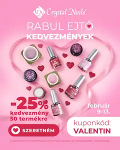 Crystal Nails Rabul ejtő Valentin-napi kedvezmények - amely érvényes a következő dátumtól: 09.02.2026