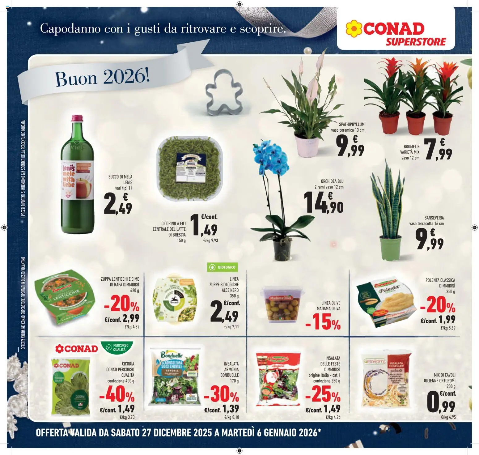 Volantino Conad del 27.12.2025 | Pagina: 18 | Prodotti: Succo, Insalata, Lenticchie, Olive