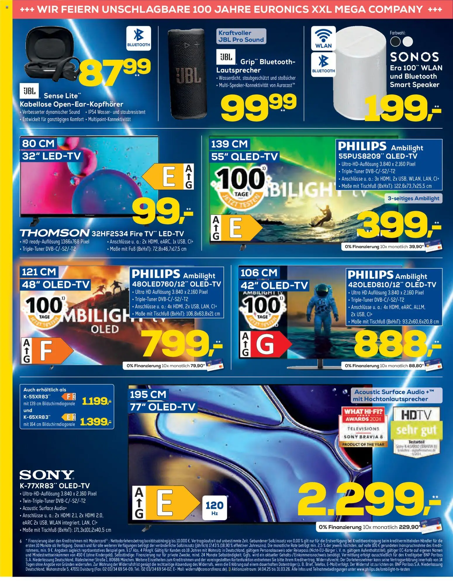 Euronics - Black Friday – gültig ab 05.11.2025 | Seite: 6 | Produkte: Hifi, Sony, Lautsprecher, TV
