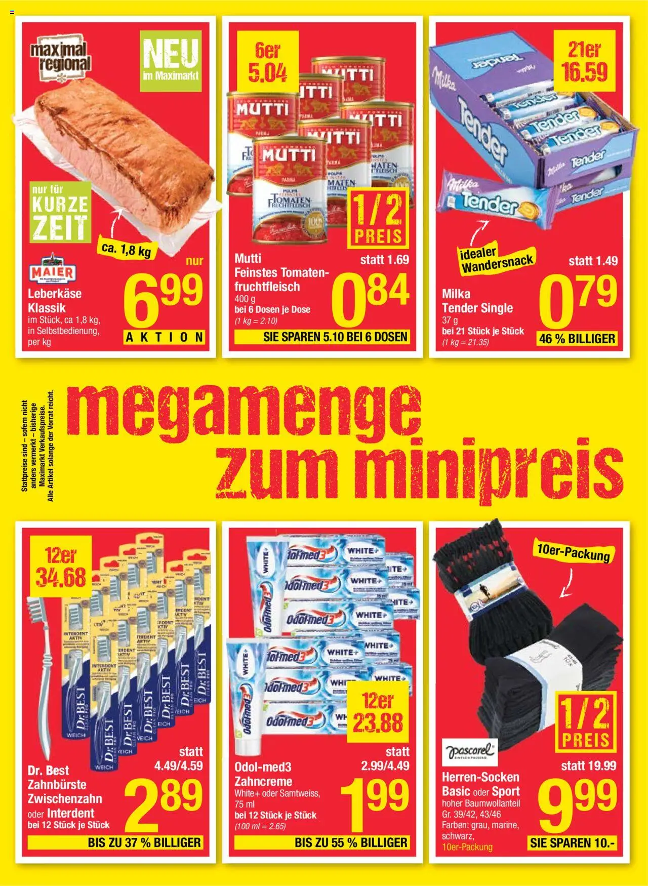 Maximarkt Flugblatt gültig ab 18.08.2025 | Seite: 14 | Produkte: Tomaten, Zahnbürste