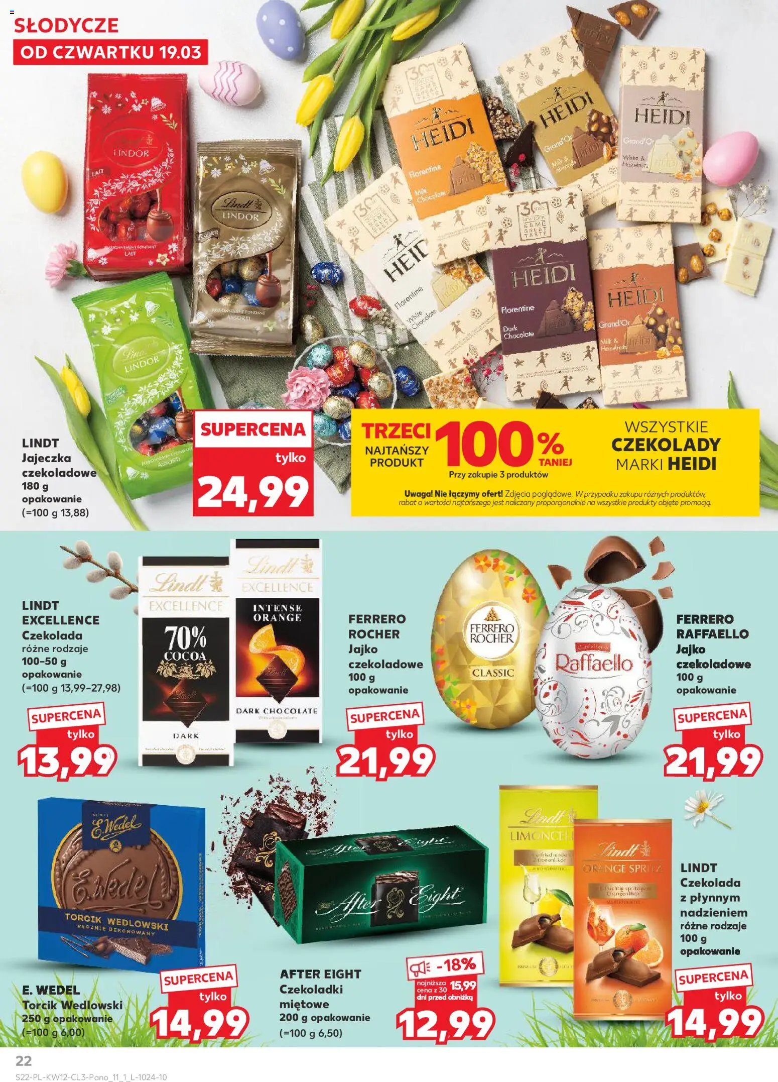 Kaufland Polsko leták - Jak święta kocham od 19.03.2026 | Strana: 22 | Produkty: Lindor, Lindt, Spritz, After Eight