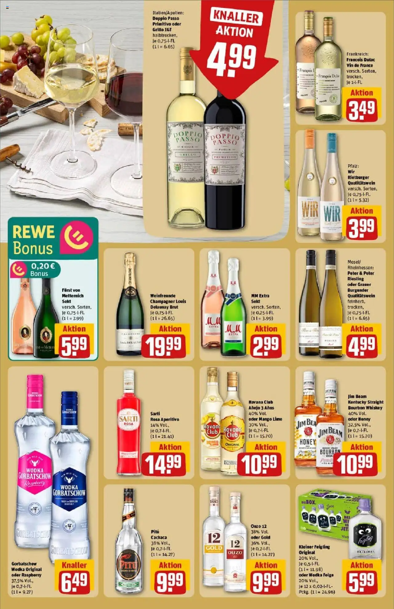 Rewe prospekt Elsterwerda	 - gültig ab dem 24.08.2025 | Seite: 24 | Produkte: Jim beam, Mango, Doppio Passo, Wodka gorbatschow