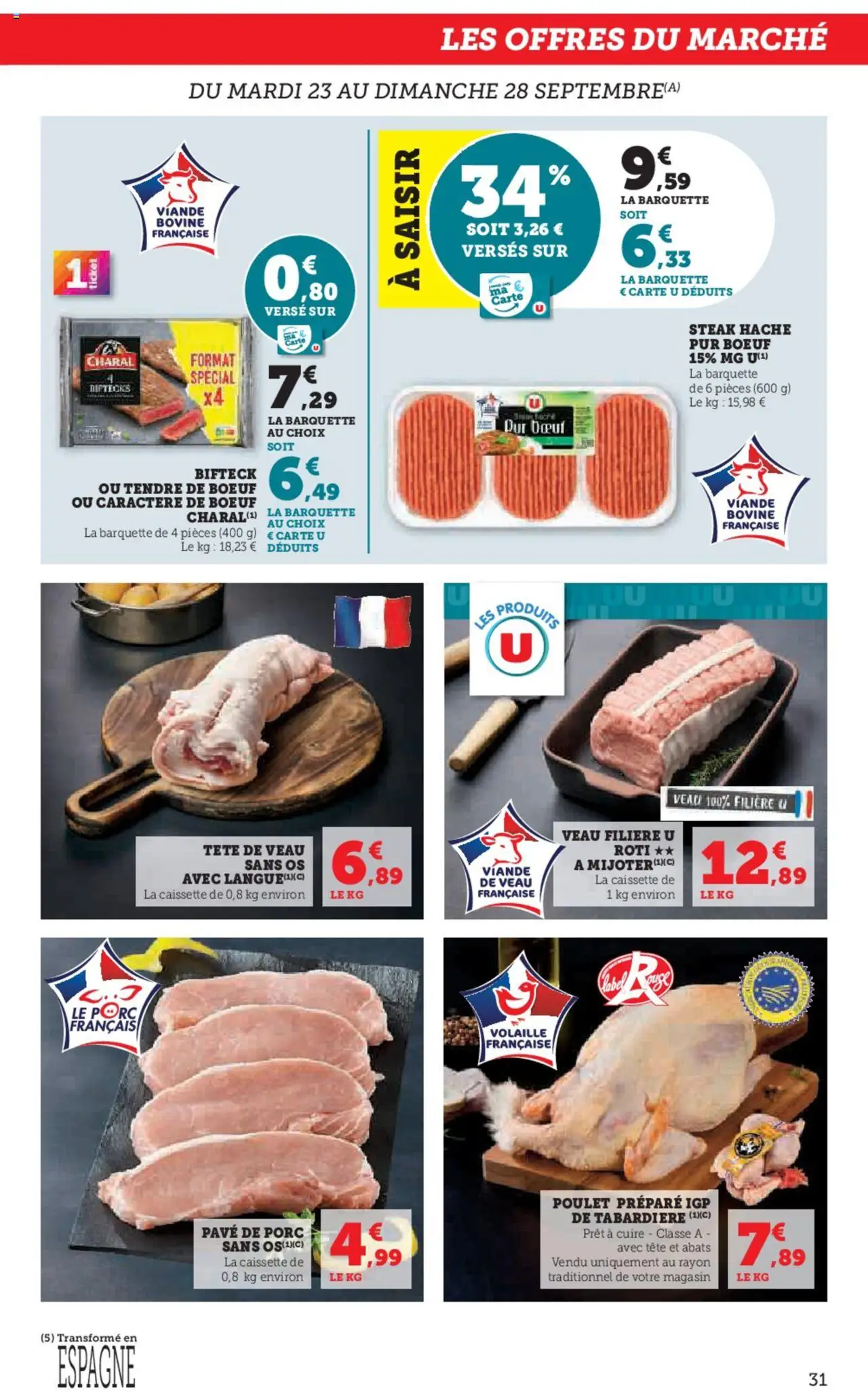  | Page: 31 | Produits: Tête de veau, Volaille, Veau roti, Porc