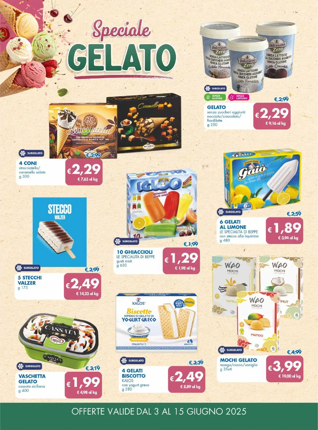 Volantino MD Discount del 03.06.2025 | Pagina: 3 | Prodotti: Yogurt greco, Cioccolato, Biscotti, Gelato