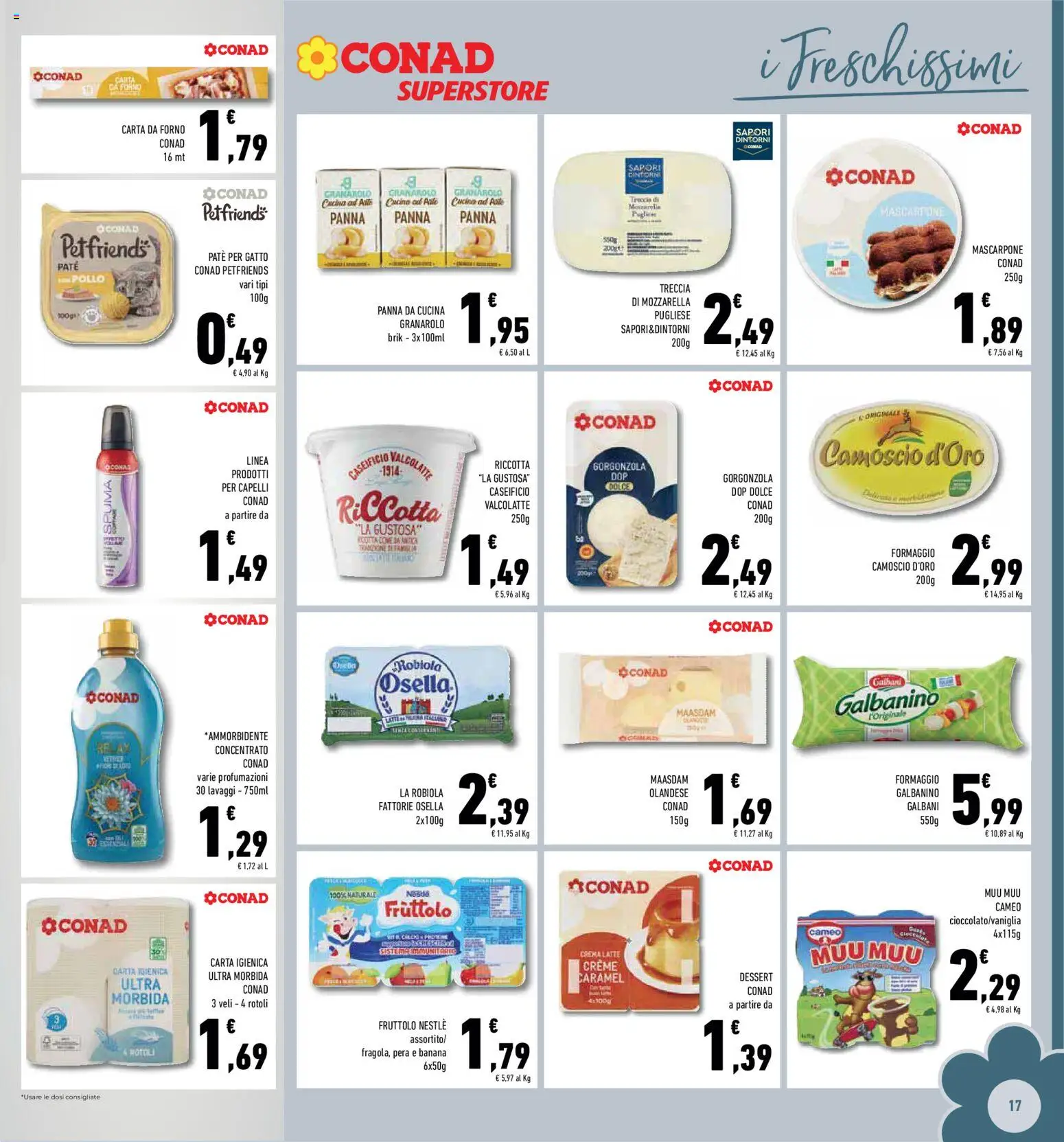 Volantino Conad del 01.12.2025 | Pagina: 17 | Prodotti: Yogurt, Formaggio, Pera, Robiola