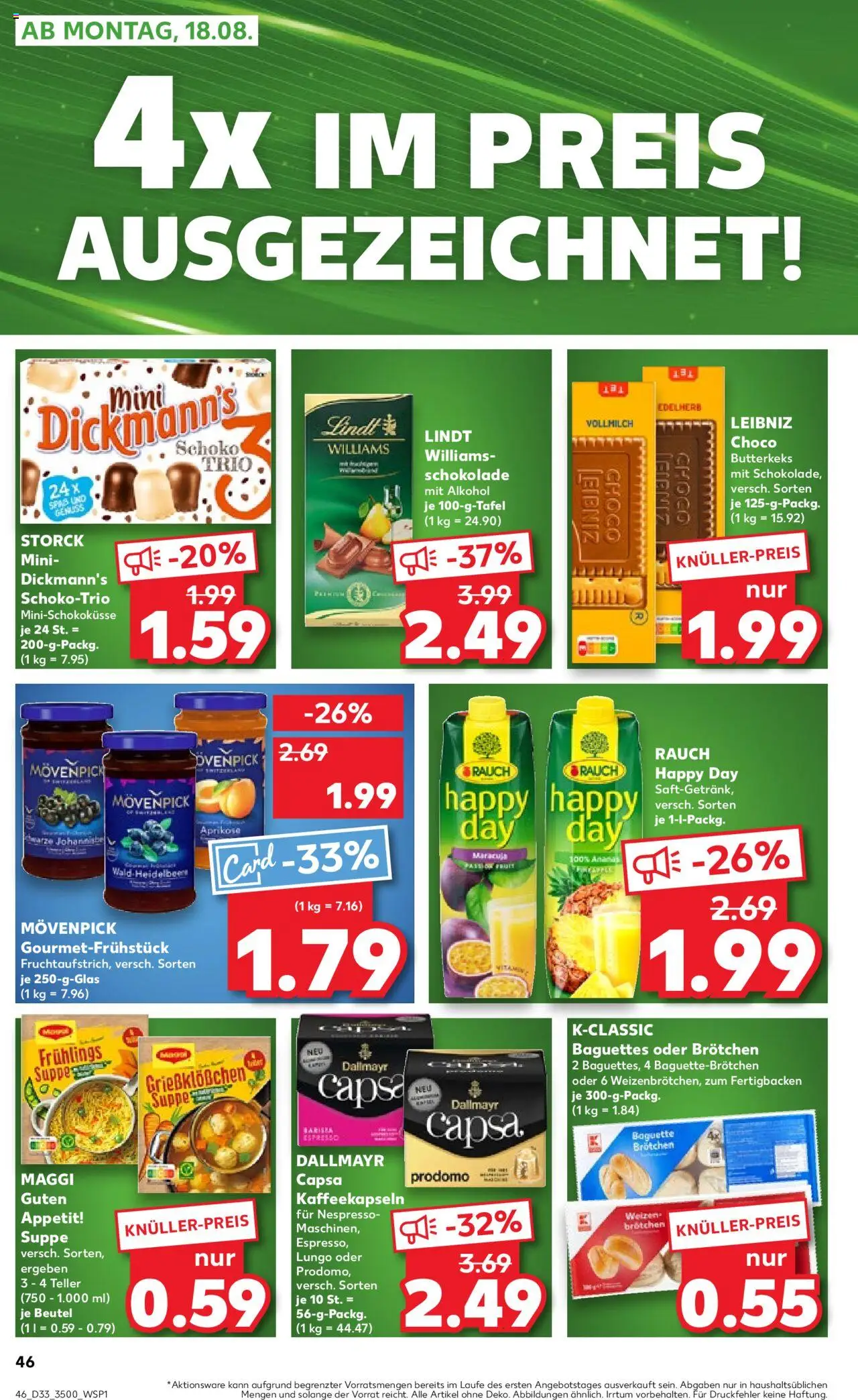 Kaufland prospekt Jena	 - gültig ab dem 14.08.2025 | Seite: 46 | Produkte: Schokolade, Baguette, Dallmayr, Dallmayr capsa