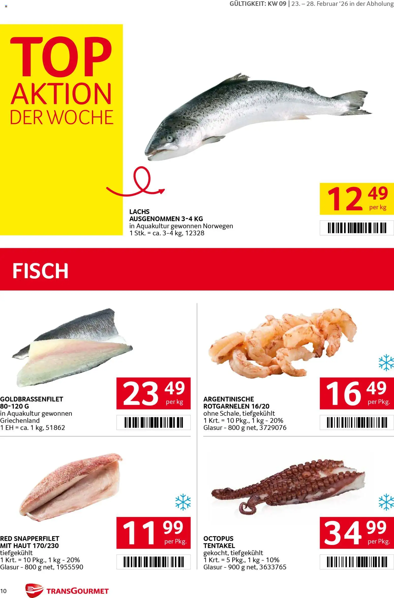 Transgourmet Flugblatt gültig ab 23.02.2026 | Seite: 10 | Produkte: Fisch