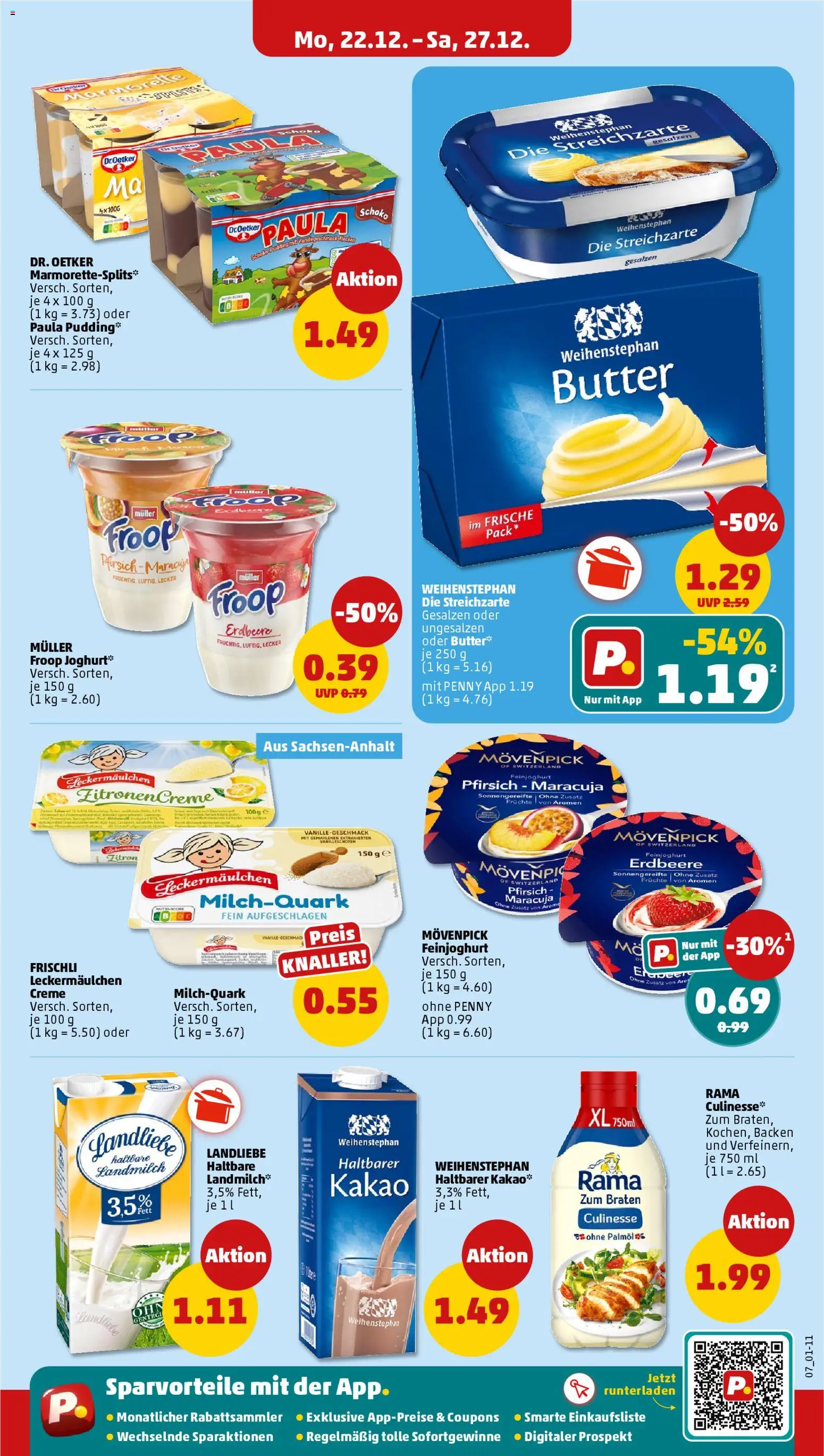 Penny Prospekt 	 – gültig ab 22.12.2025 | Seite: 11 | Produkte: Rama, Butter, Pudding, Creme