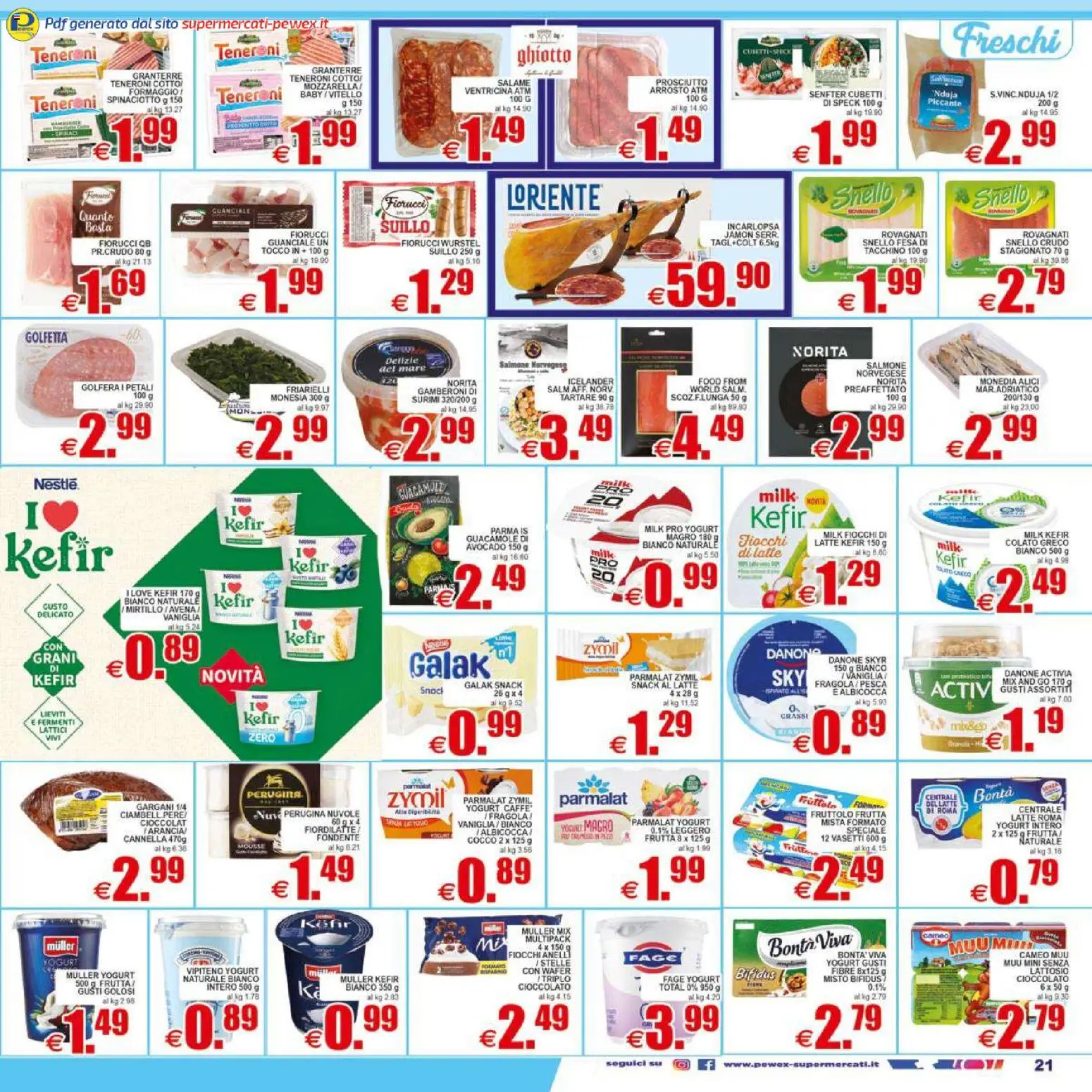 Volantino Pewex del 17.04.2026 | Pagina: 21 | Prodotti: Surimi, Tacchino, Gamberoni, Friarielli