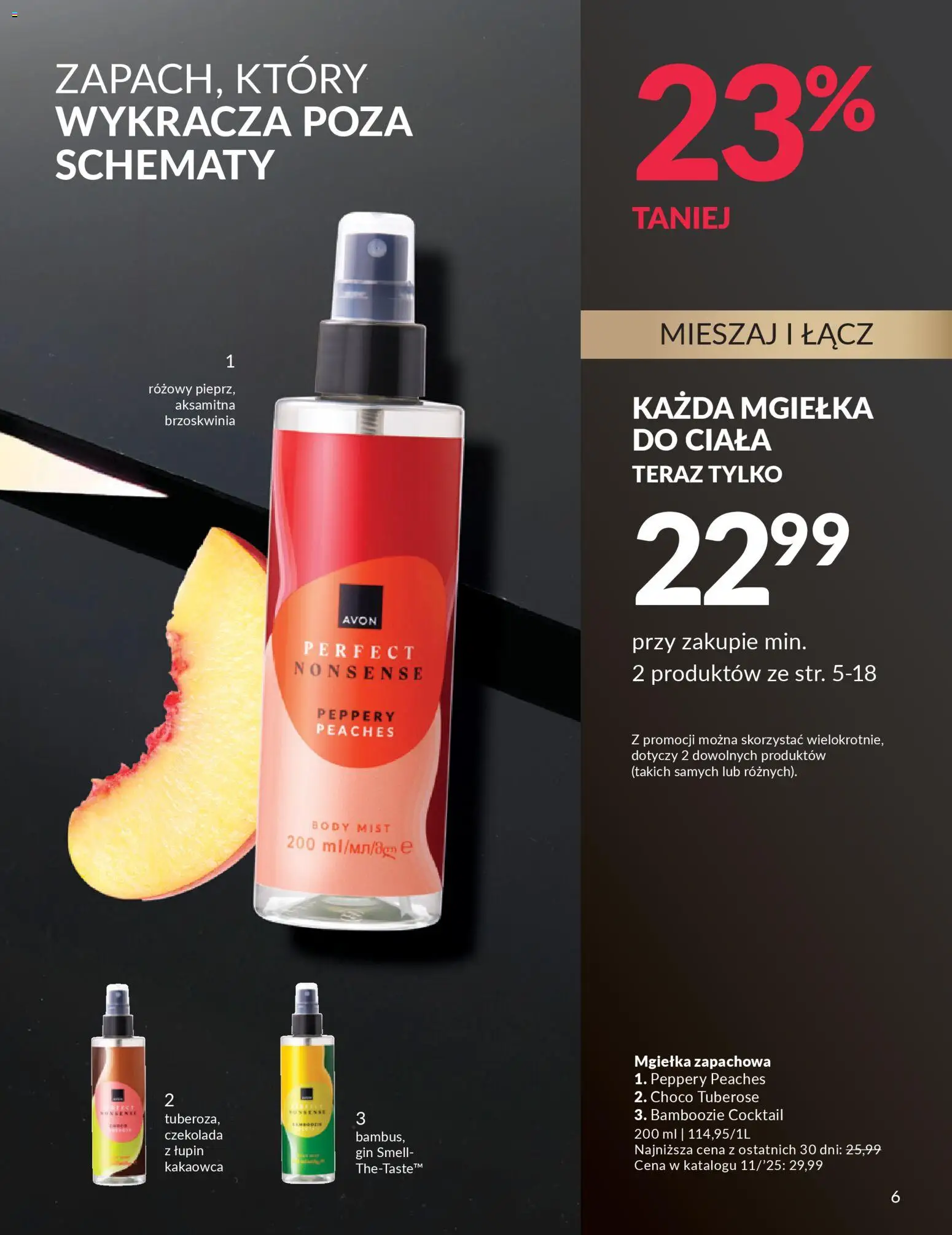 Avon Black Friday od 13.11.2025 | Strona: 6 | Produkty: Brzoskwinia, Czekolada, Body, Gin