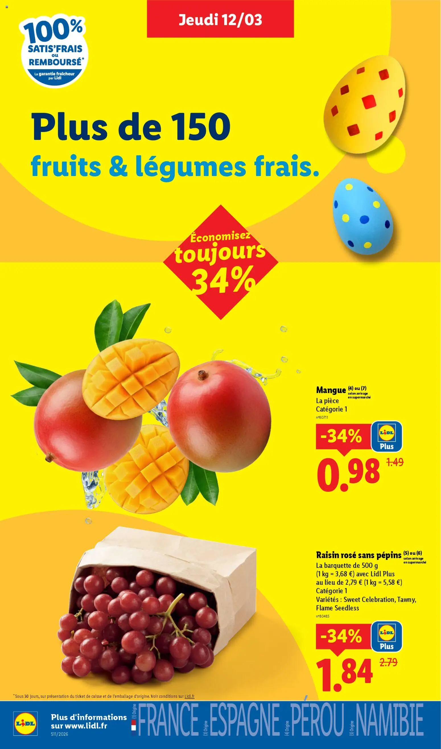 {H1} | Page: 2 | Produits: Mangue, Raisin