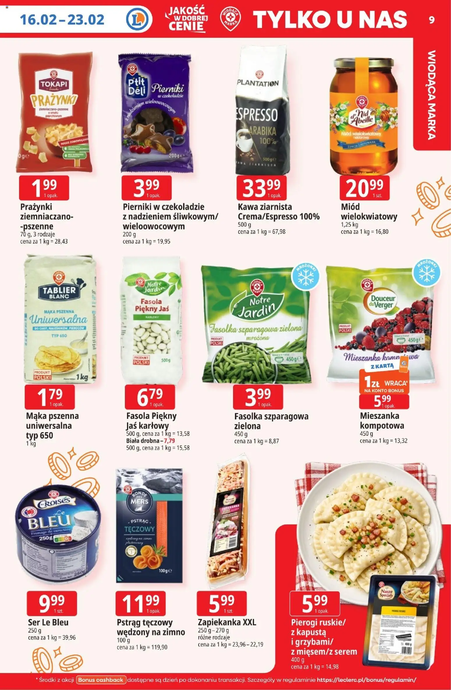 E.Leclerc Gazetka - Zielona Góra od 16.02.2026 | Strona: 9 | Produkty: Kapusta, Pierniki w czekoladzie, Ser, Kawa