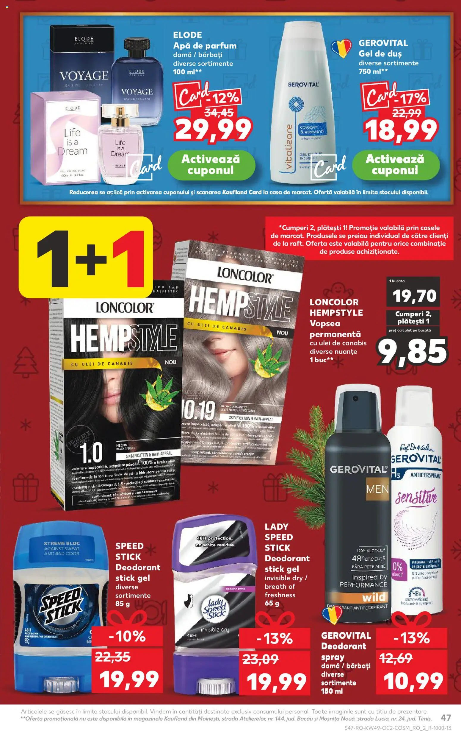 Noul catalog Kaufland – valabil de la 03.12.2025 | Pagină: 47 | Produse: Apă de parfum, Ulei, Deodorant, Apă