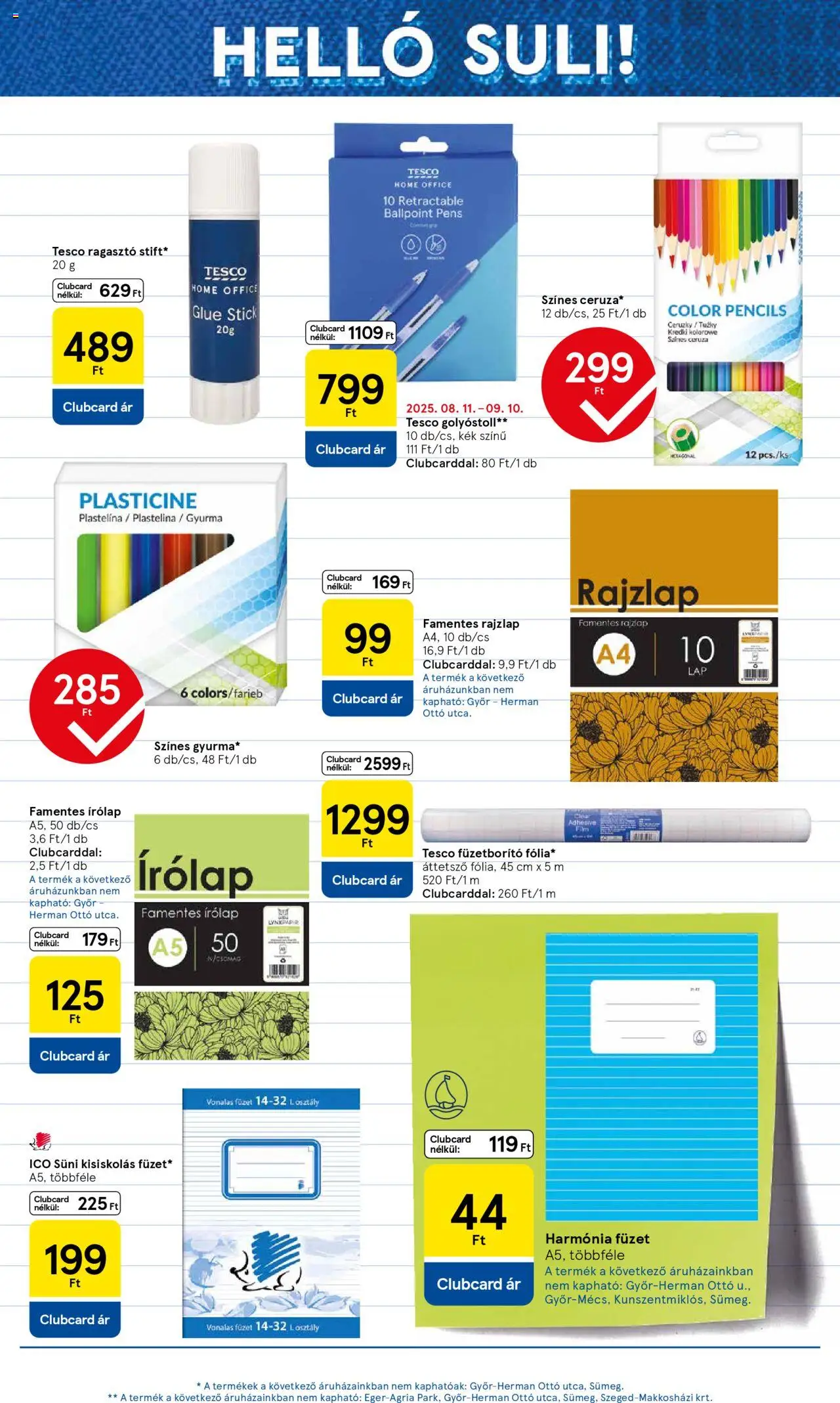 Tesco akciós ujság - amely érvényes a következő dátumtól: 07.08.2025 | Oldal: 7 | Termékek: Ragasztó, Gyurma