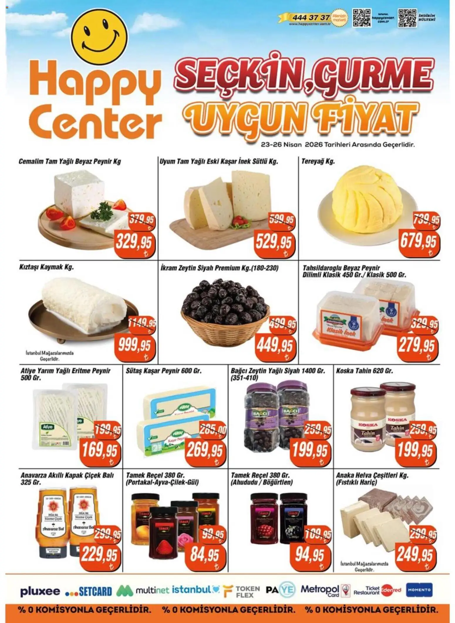 Happy Center İndirim - 23.04.2026 tarihinden itibaren geçerlidir | Sayfa: 1 | Ürünler: Peynir, Böğürtlen, Zeytin, Ahududu