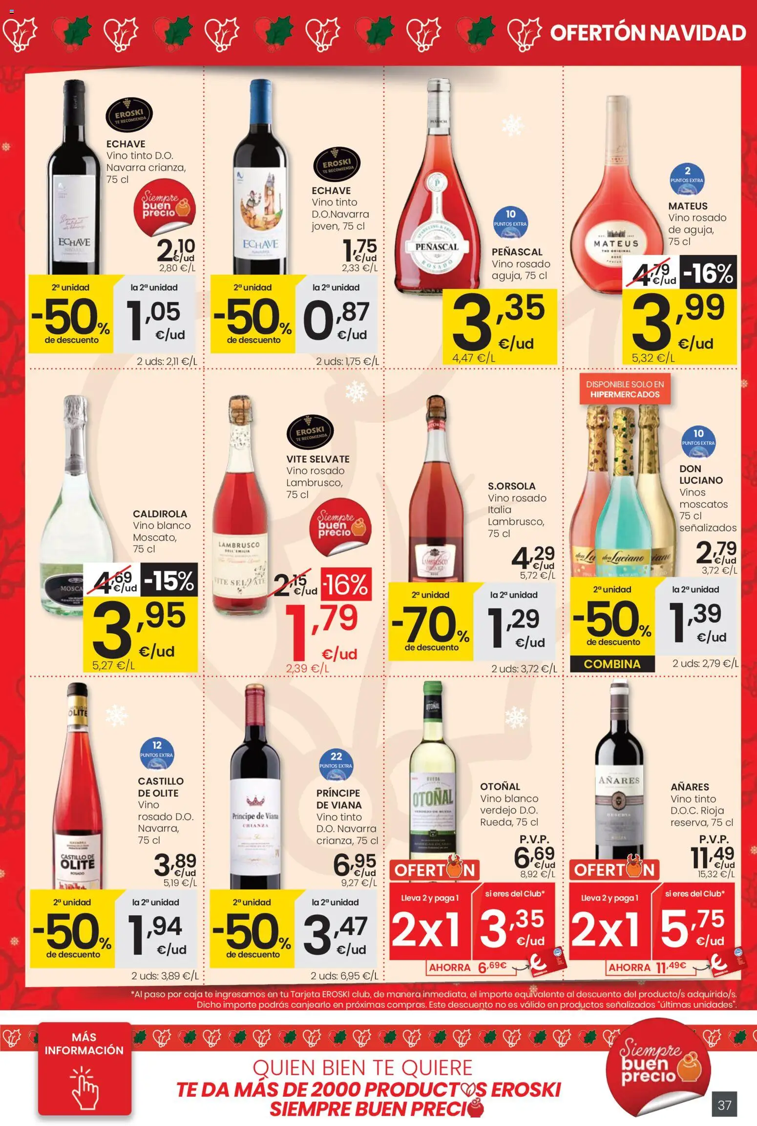 Eroski - Navidad │ válido desde el 18.12.2025 | Página: 37 | Productos: Vino rosado, Vino, Té, Caja
