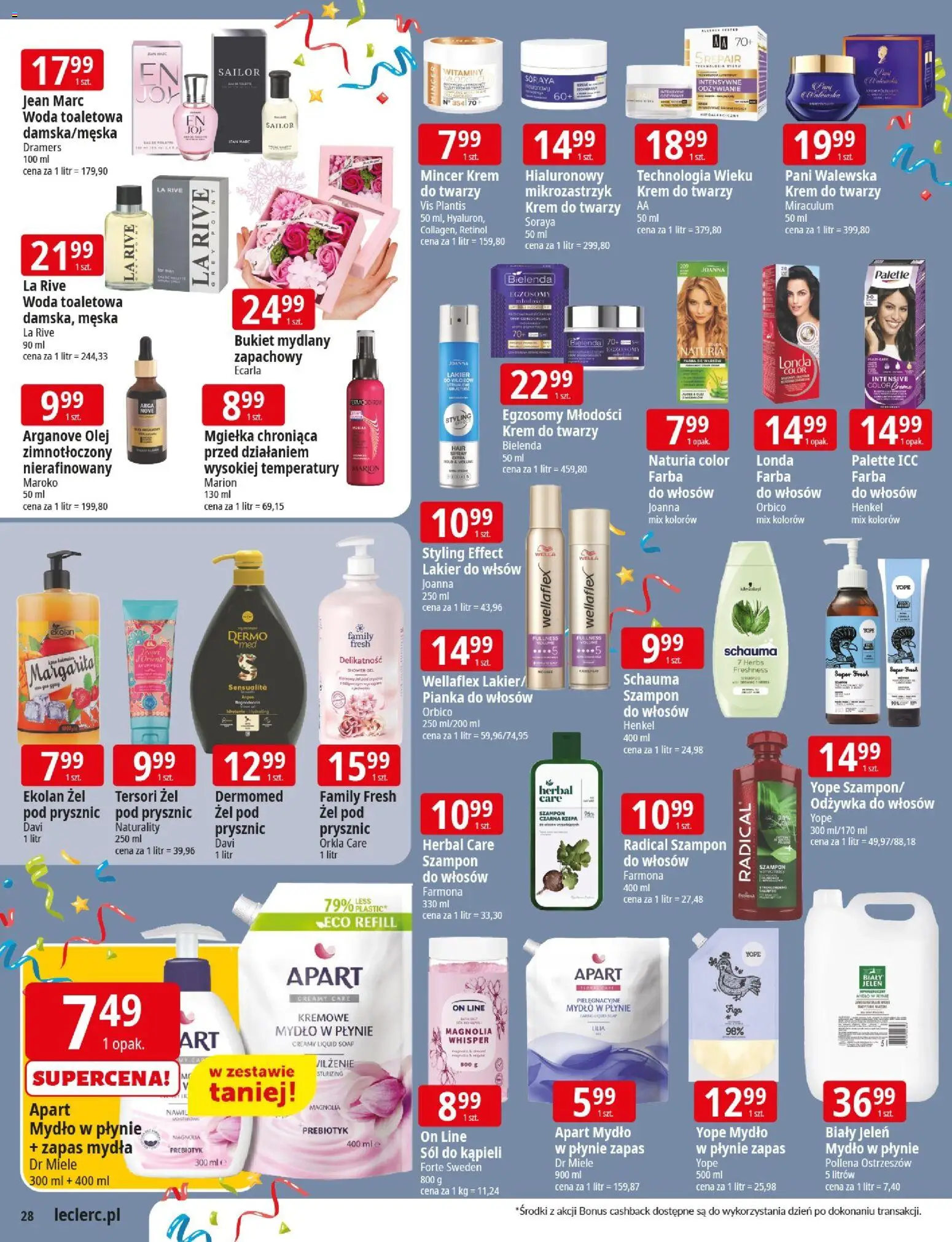 E.Leclerc Gazetka - Wrocław od 04.11.2025 | Strona: 28 | Produkty: Mydło w płynie, Prysznic, Olej, Odżywka