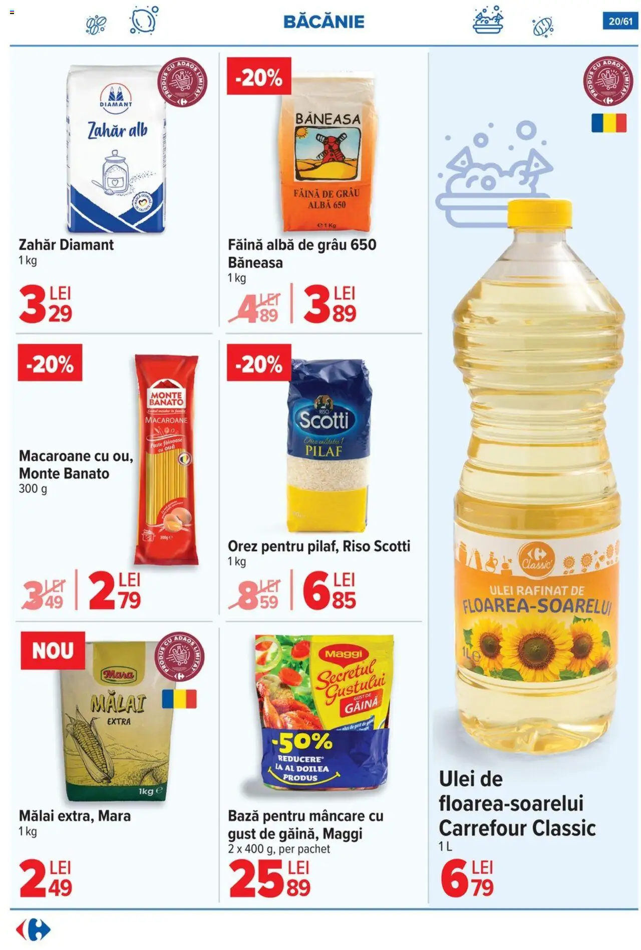 Catalog Carrefour – valabil de la 13.08.2025 | Pagină: 21 | Produse: Ouă, Făină, Mălai, Paste