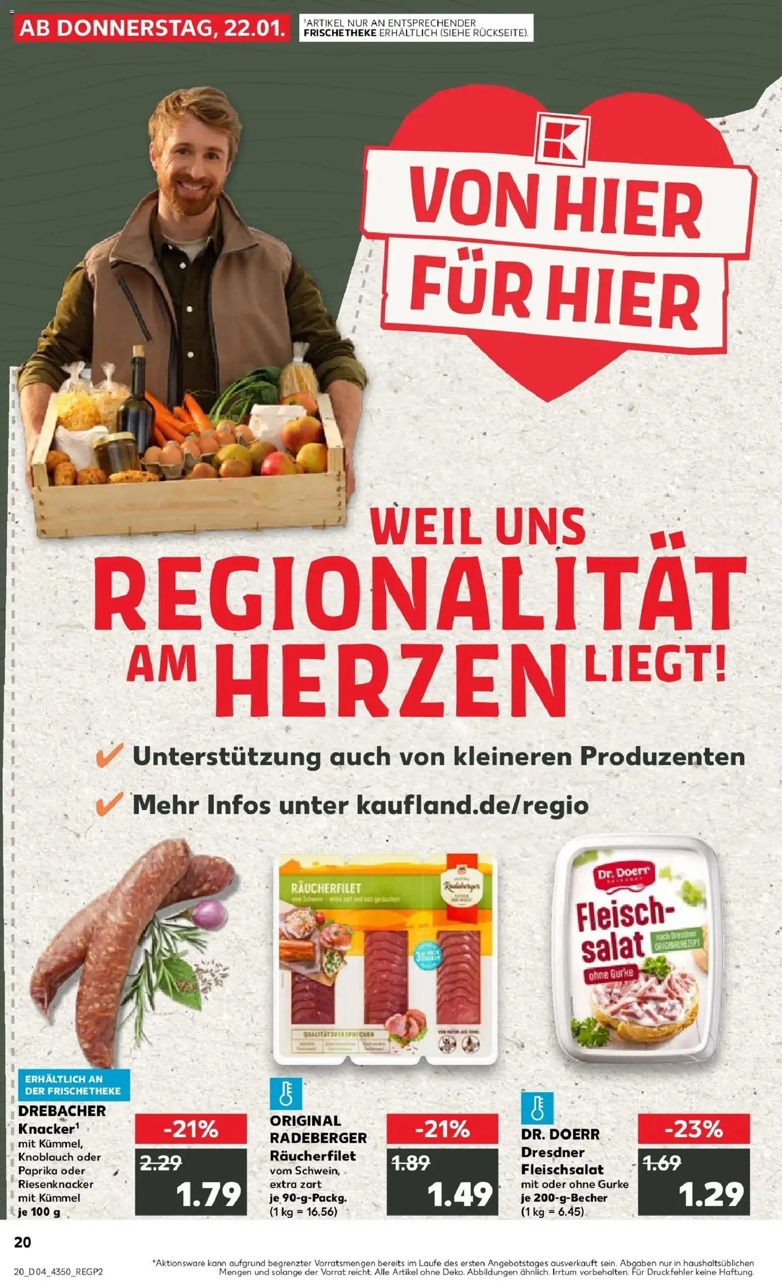 Kaufland prospekt Annaberg-Buchholz	 – gültig ab 25.01.2026 | Seite: 20 | Produkte: Paprika, Knoblauch, Fleisch, Salat
