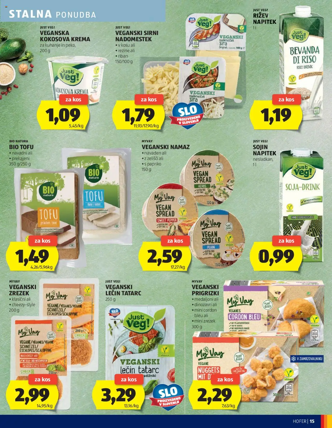 Hofer katalog │ velja od 21.08.2025 | Stran: 15 | Izdelki: Namaz, Kos, Krema, Prigrizki