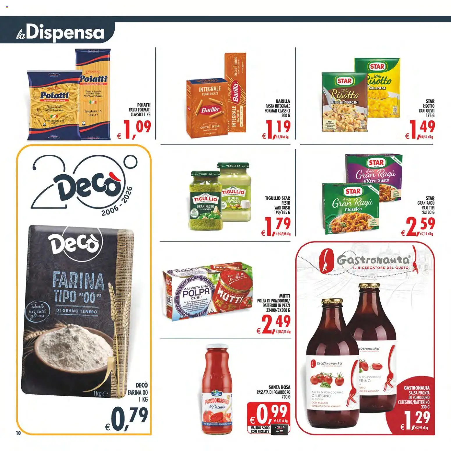 Volantino Decò del 07.04.2026 | Pagina: 10 | Prodotti: Pomodoro, Funghi, Basilico, Ragú