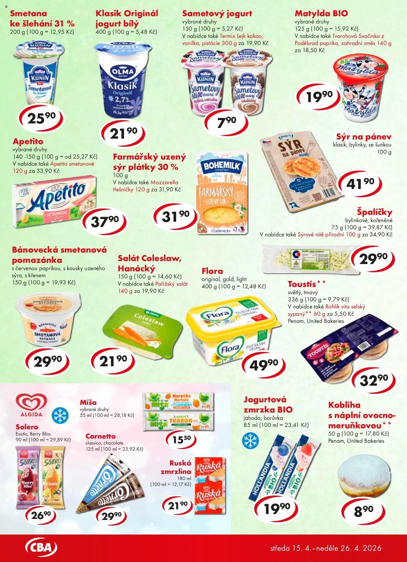 CBA leták od 15.04.2026 | Strana: 2 | Produkty: Pánev, Termix, Pomazánka, Mozzarella