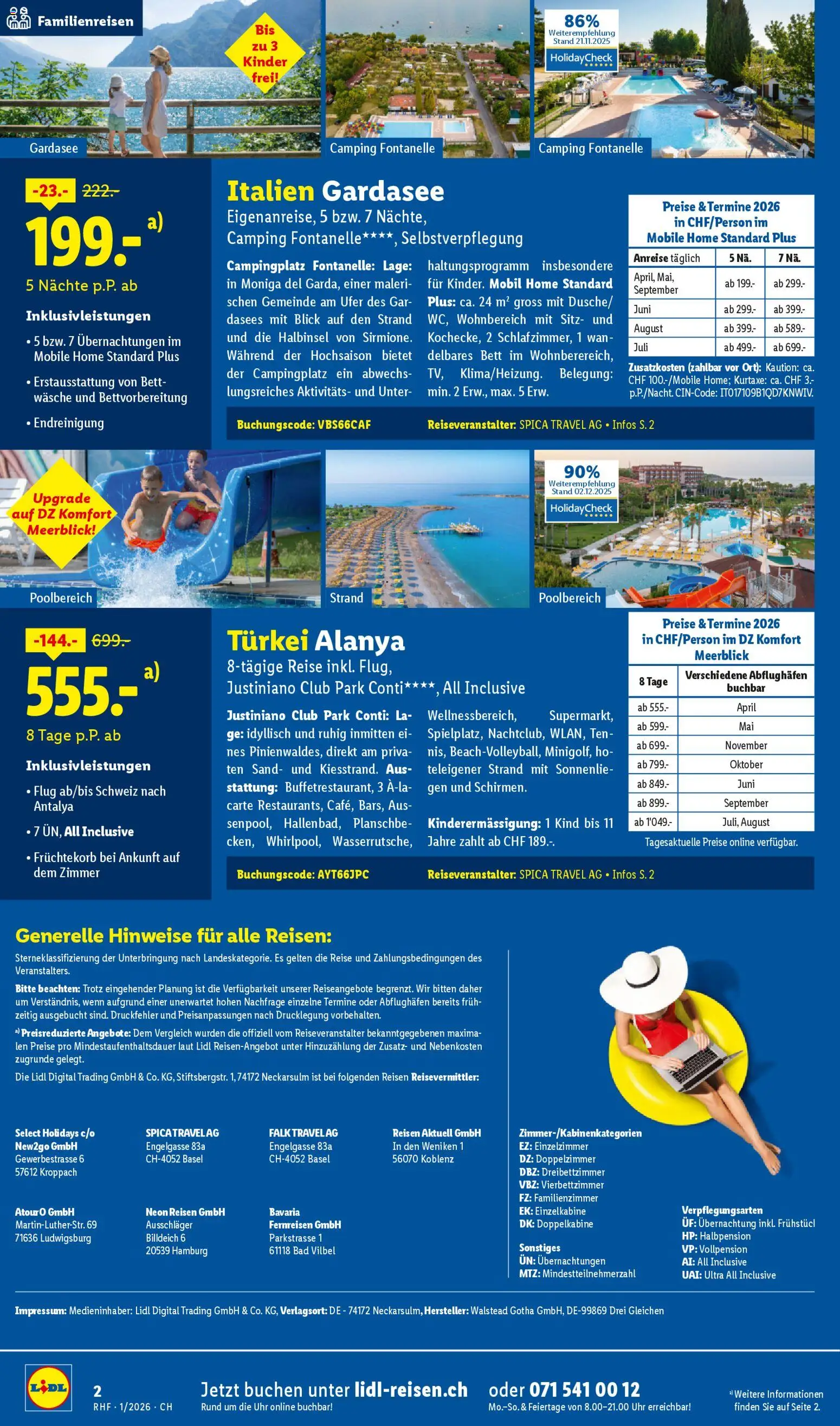 Lidl Aktionen Reisen Januar – gültig ab 29.12.2025 | Seite: 2 | Produkte: Bad, Bett, Uhr, HP