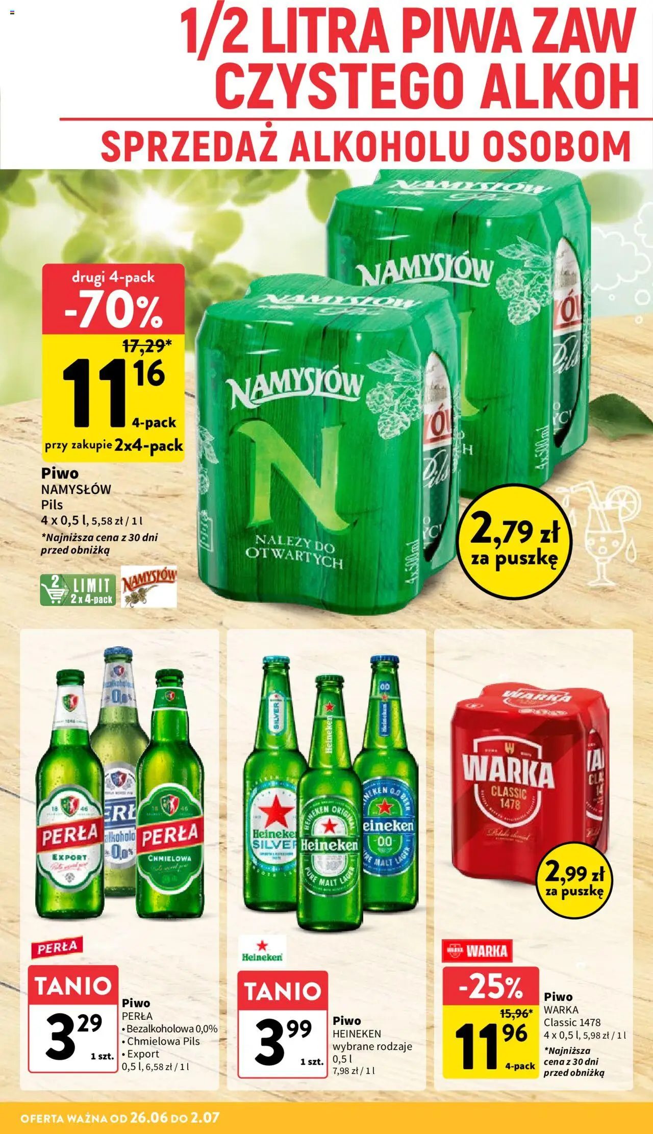 Intermarche Gazetka od 26.06.2025 | Strona: 28 | Produkty: Piwo perła, Warka, Piwo, Heineken