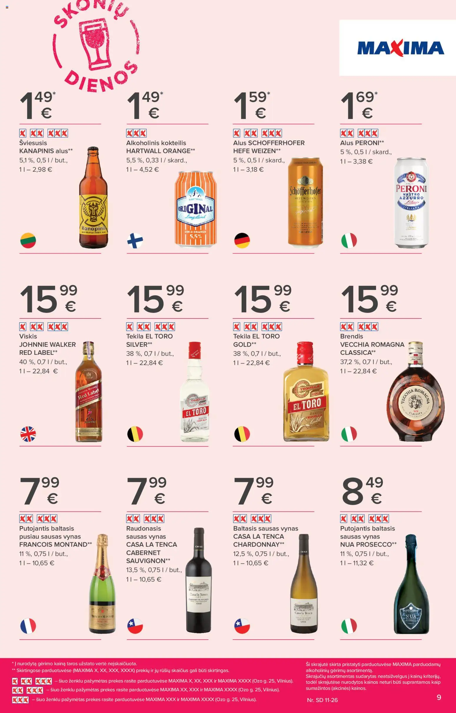 MAXIMA akcijos nuo 13.11.2025 | Puslapis: 9 | Prekių: Viskis, Vynas, Alus