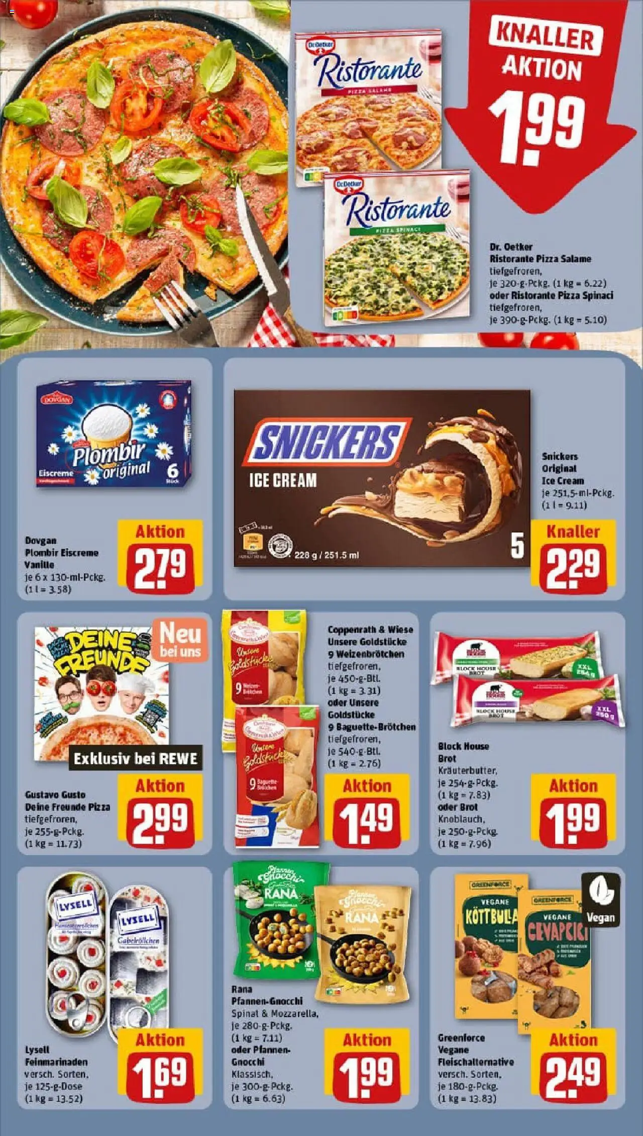 Rewe prospekt Langenhagen	 - gültig ab dem 11.08.2025 | Seite: 14 | Produkte: Baguette, Eiscreme, Snickers, Pizza