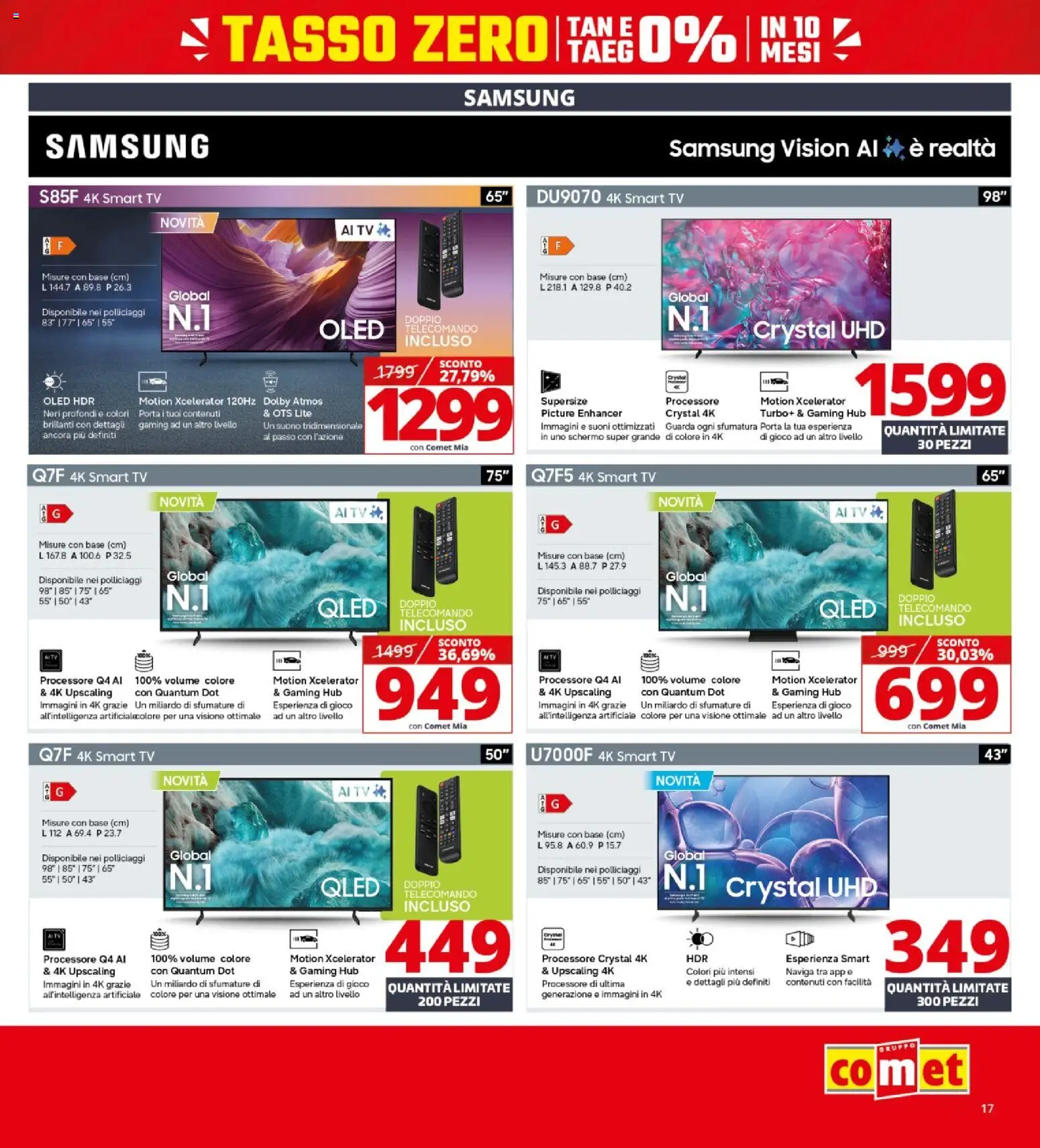 Volantino Comet del 22.01.2026 | Pagina: 17 | Prodotti: Schermo, Telecomando, smart TV, Samsung