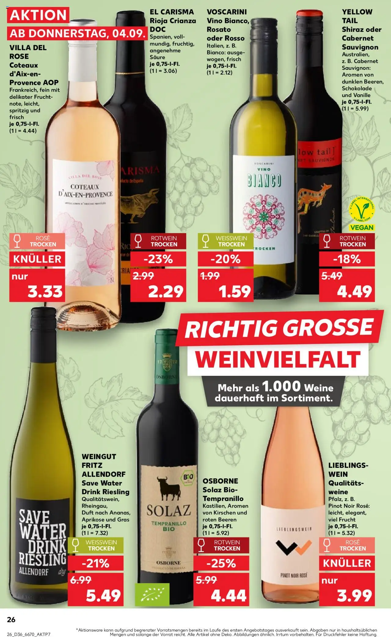 Kaufland prospekt Völklingen	 – gültig ab 07.09.2025 | Seite: 26 | Produkte: Osborne, Schokolade, Weißwein, Wein