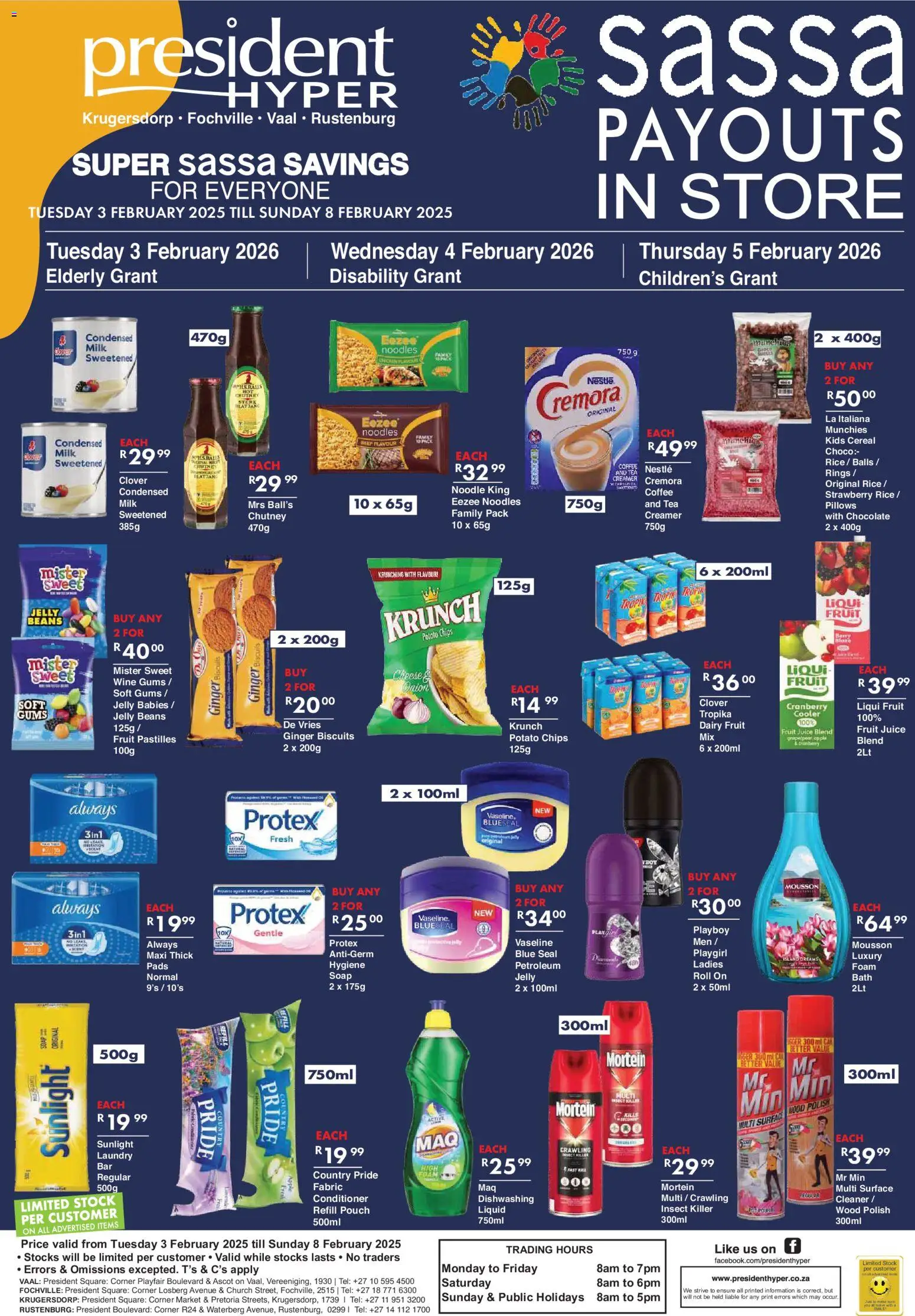 New President Hyper catalogue – valid from 03.02.2026 | Page: 2 | Products: Beans, Pads, Wine, Foam