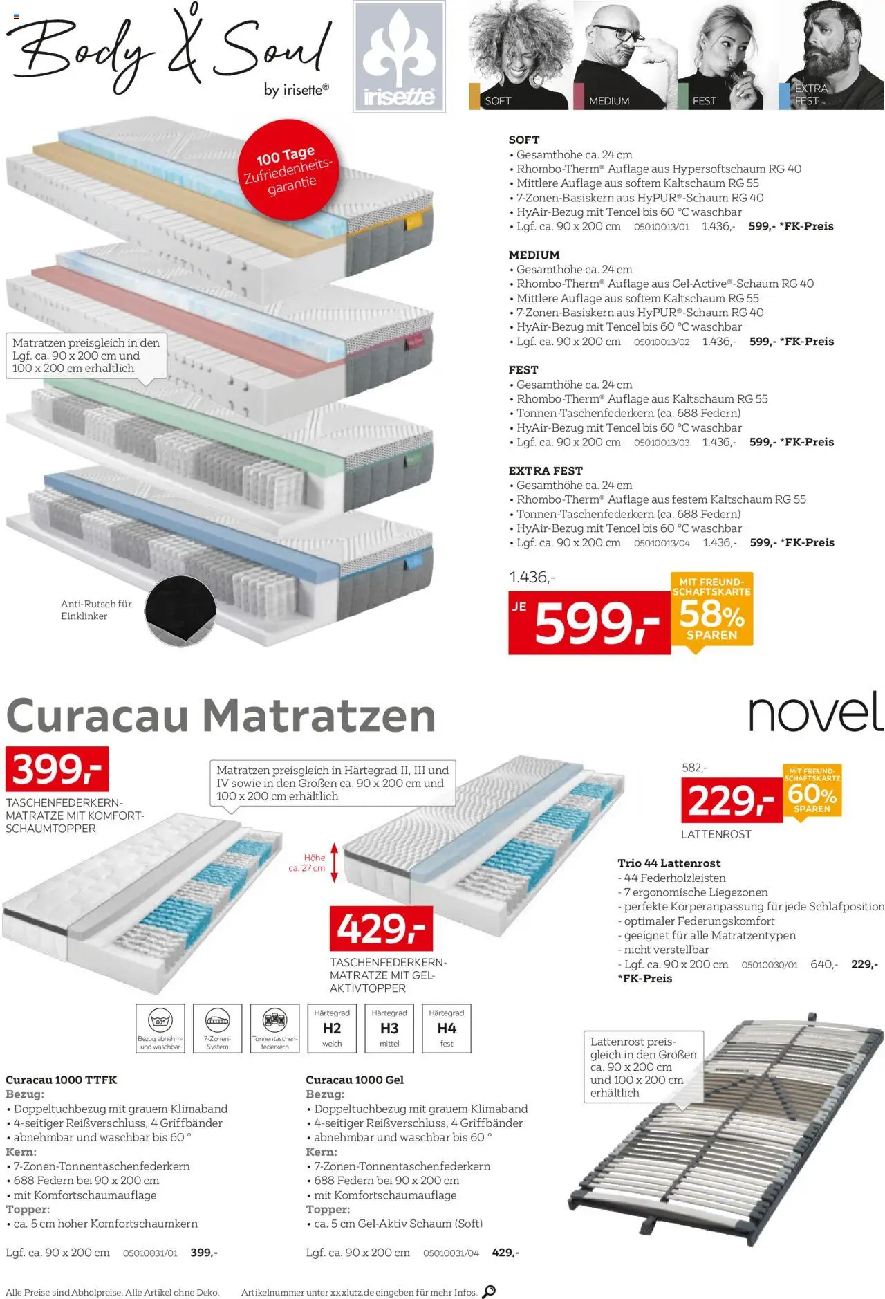 XXXL Lutz Schlafen Spezial - gültig ab dem 28.07.2025 | Seite: 20 | Produkte: Matratze, Lattenrost, Topper
