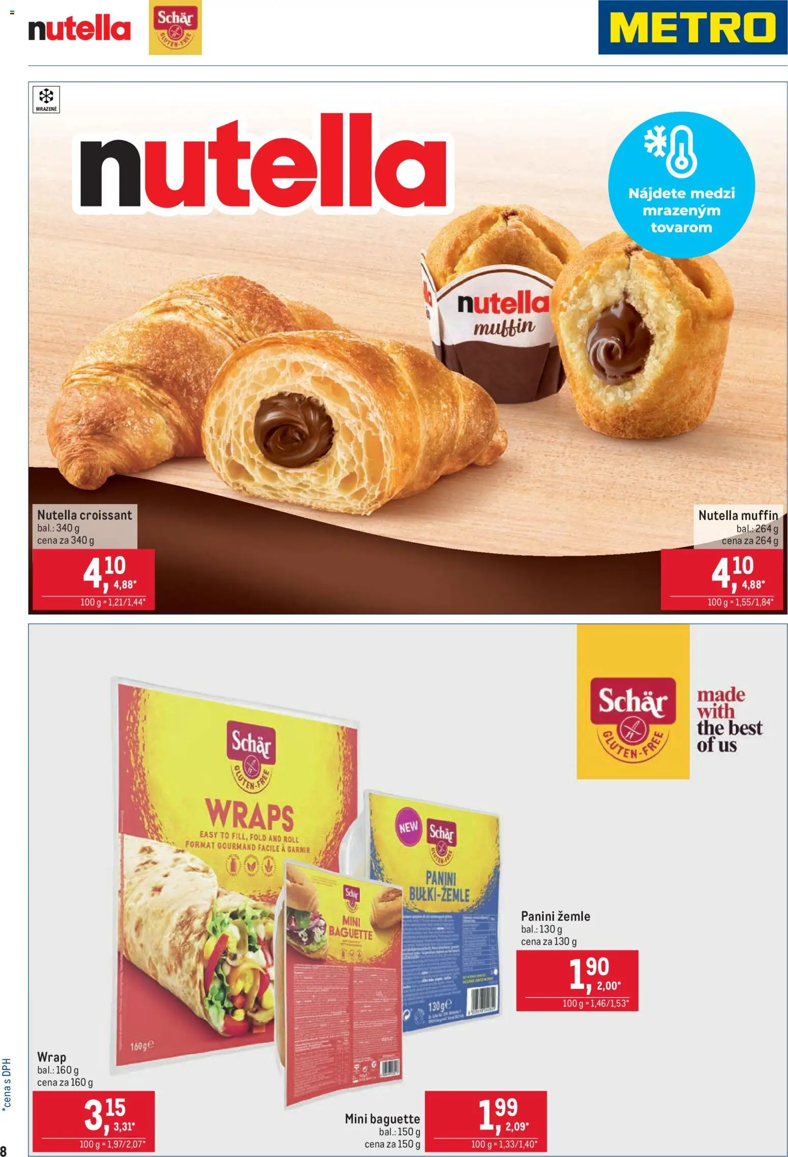 Nové Metro akcie – leták je platný od 05.11.2025 | Strana: 8 | Produkty: Croissant, Nutella