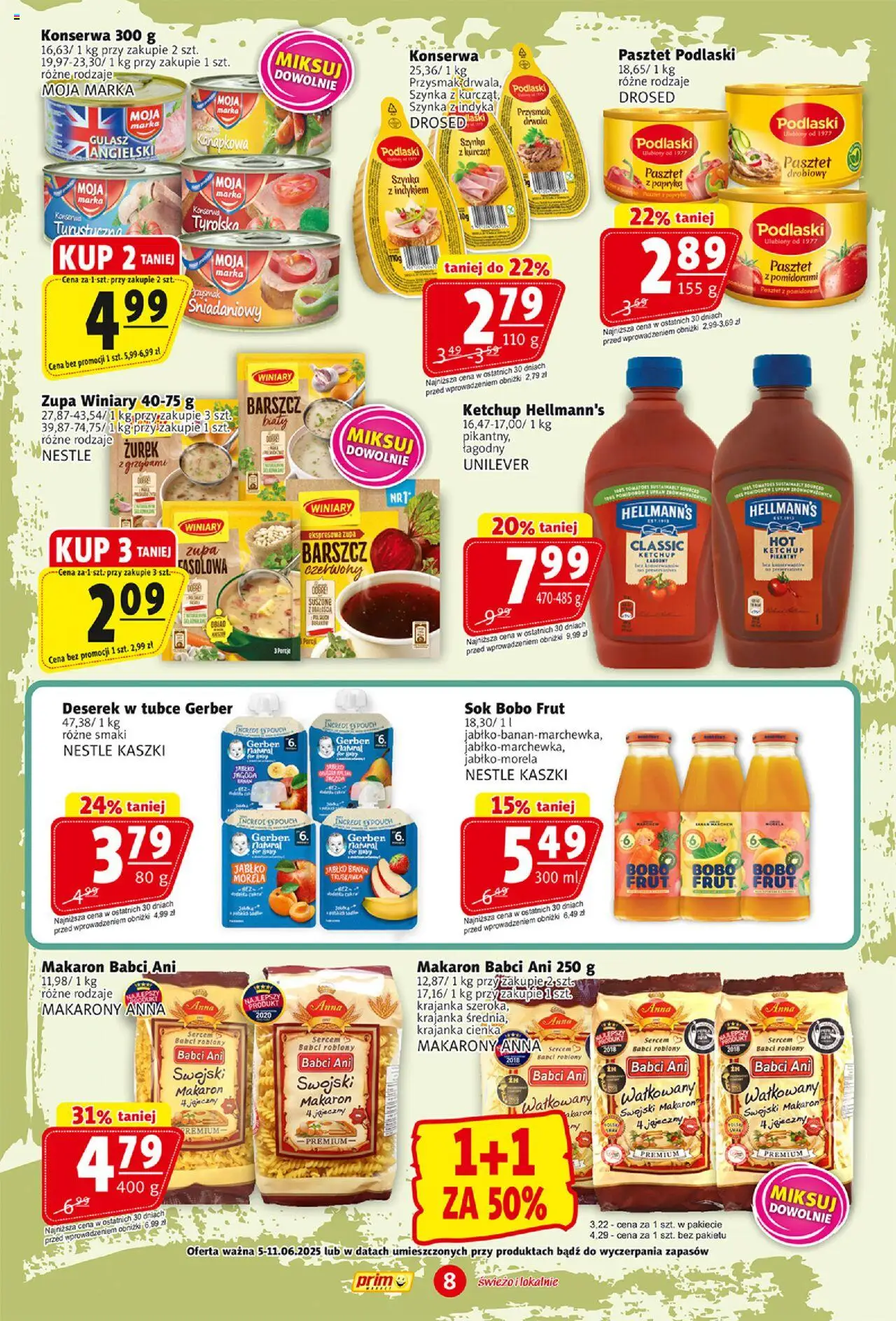 Prim Market Gazetka od 05.06.2025 | Strona: 8 | Produkty: Barszcz, Ketchup, Zurek, Szynka