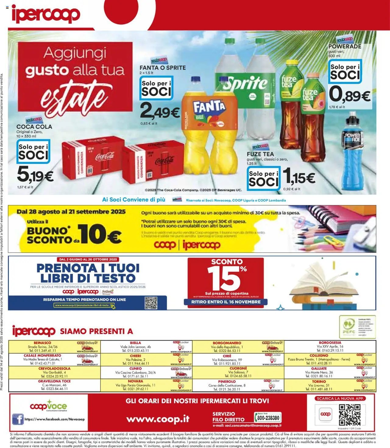 Volantino Ipercoop del 14.08.2025 | Pagina: 32 | Prodotti: Data, The, Fanta, Coca Cola