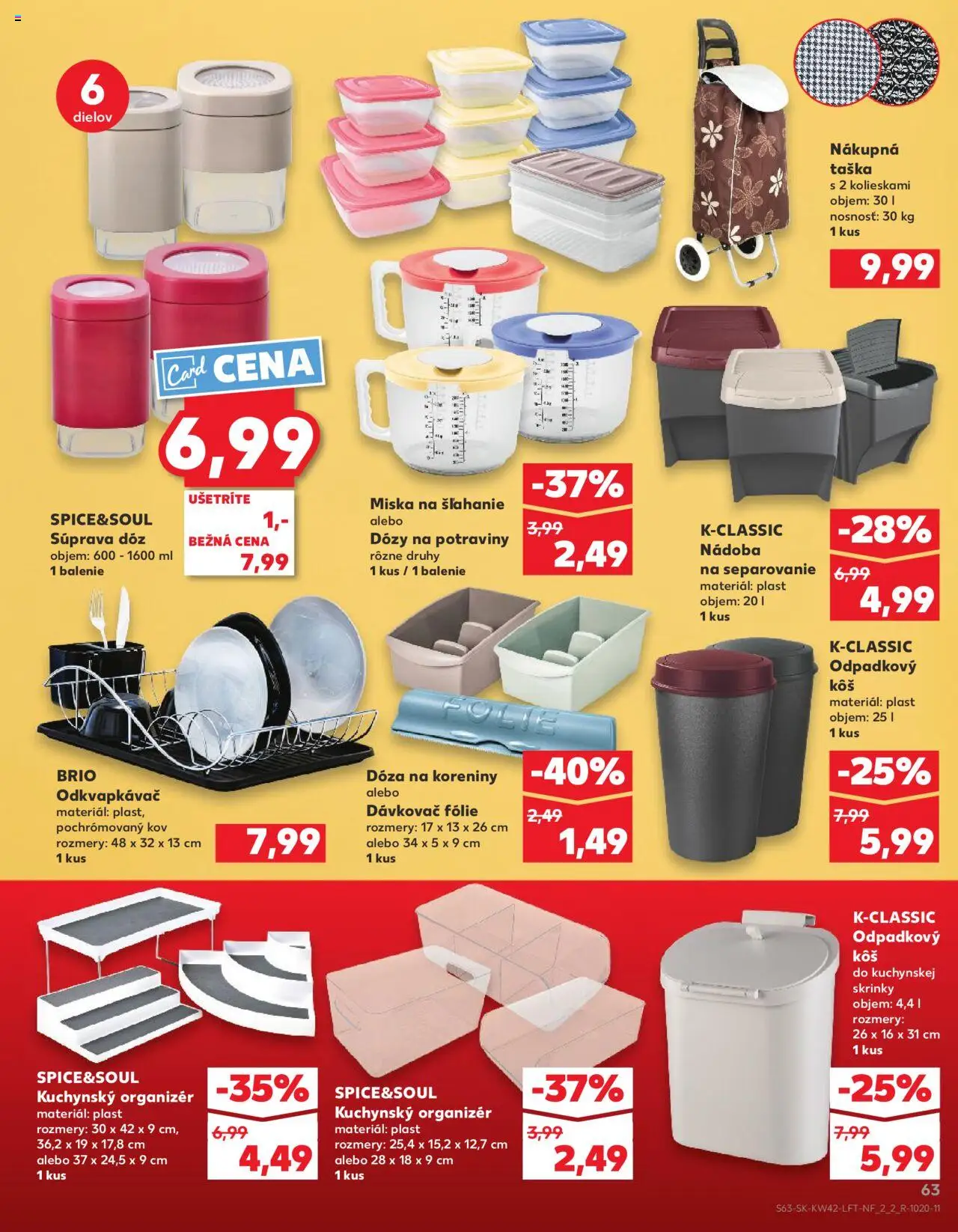 Nové Kaufland akcie – leták je platný od 16.10.2025 | Strana: 63 | Produkty: Organizér, Kôš, Taška