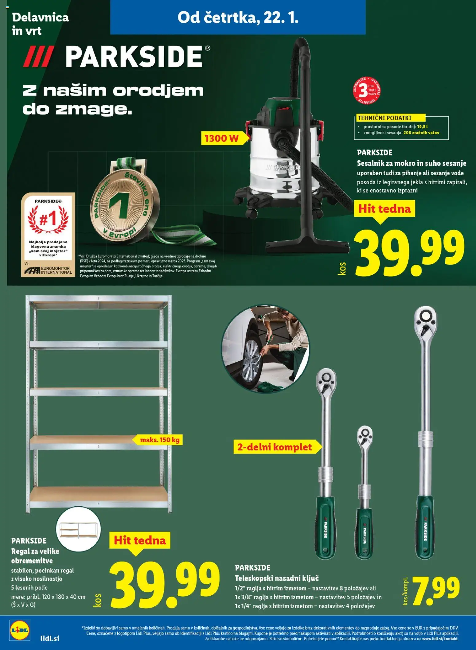 Novi Lidl katalog ponudbe – veljaven od 22.01.2026 | Stran: 24 | Izdelki: Regal, Sesalnik