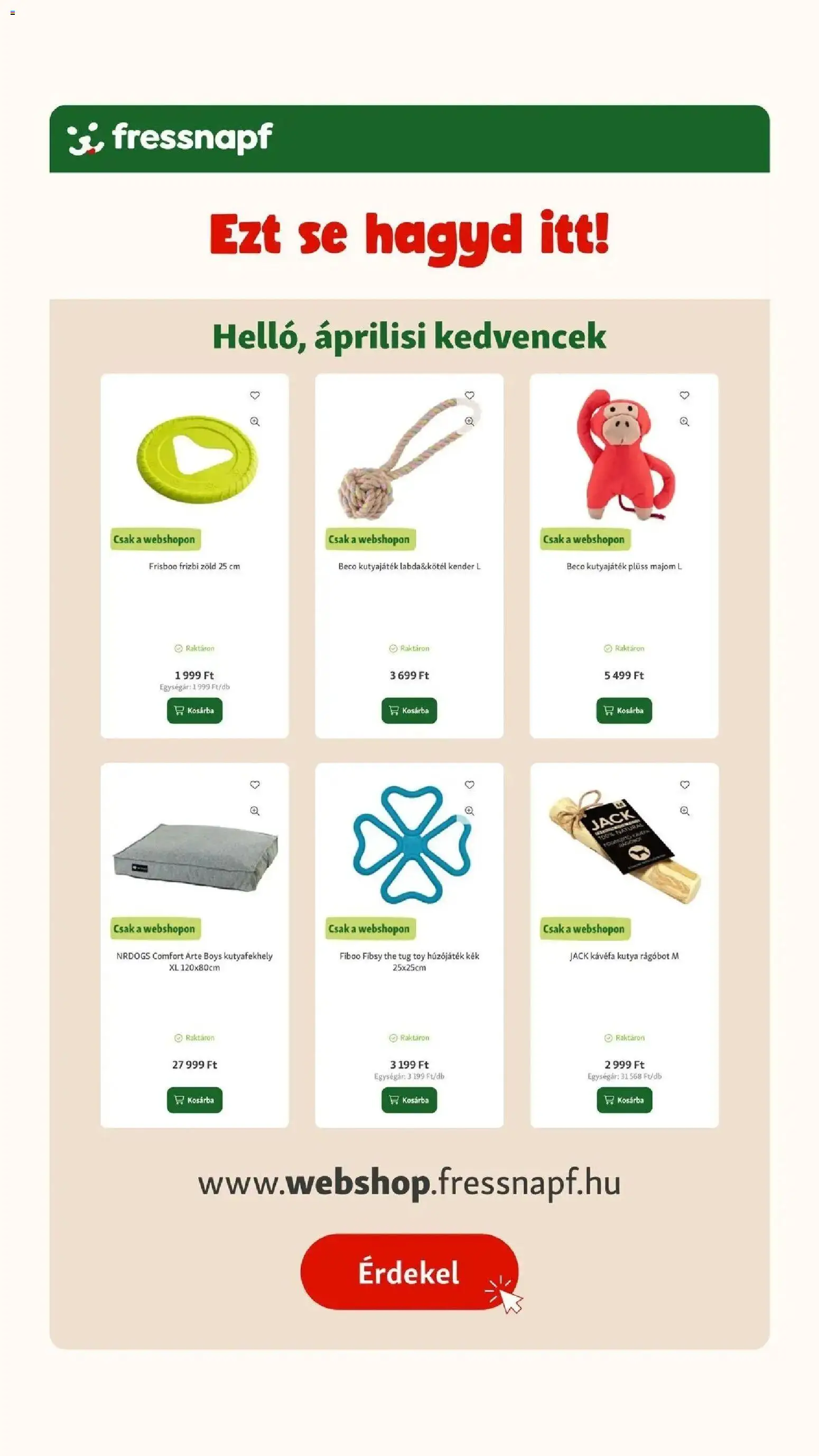 Fressnapf akciós ujság - amely érvényes a következő dátumtól: 09.04.2026 | Oldal: 19 | Termékek: Plüss