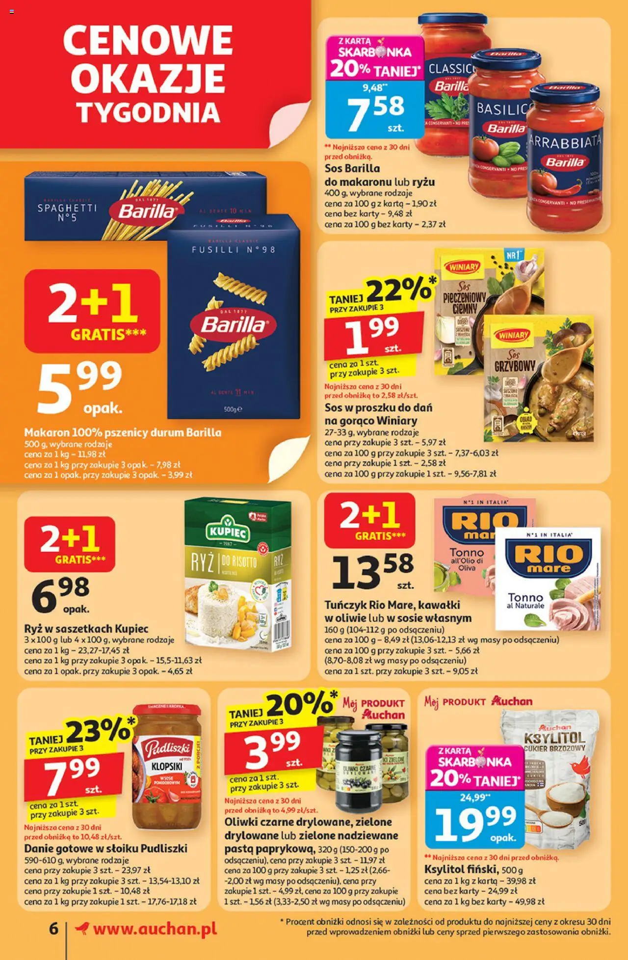 Auchan Gazetka od 11.09.2025 | Strona: 6 | Produkty: Tuńczyk, Ryż, Makaron, Sos