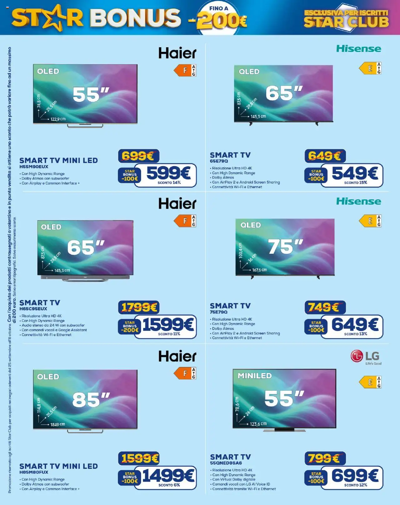 Volantino Euronics del 25.09.2025 | Pagina: 2 | Prodotti: smart TV, TV, Audio