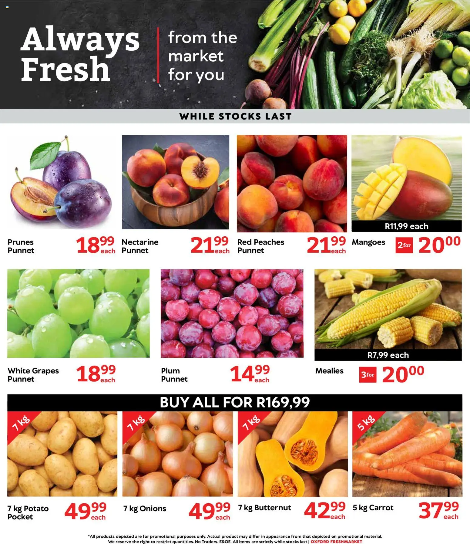 New Oxford Freshmarket catalogue – valid from 21.01.2026 | Page: 8 | Products: Onions, Peach, Grapes