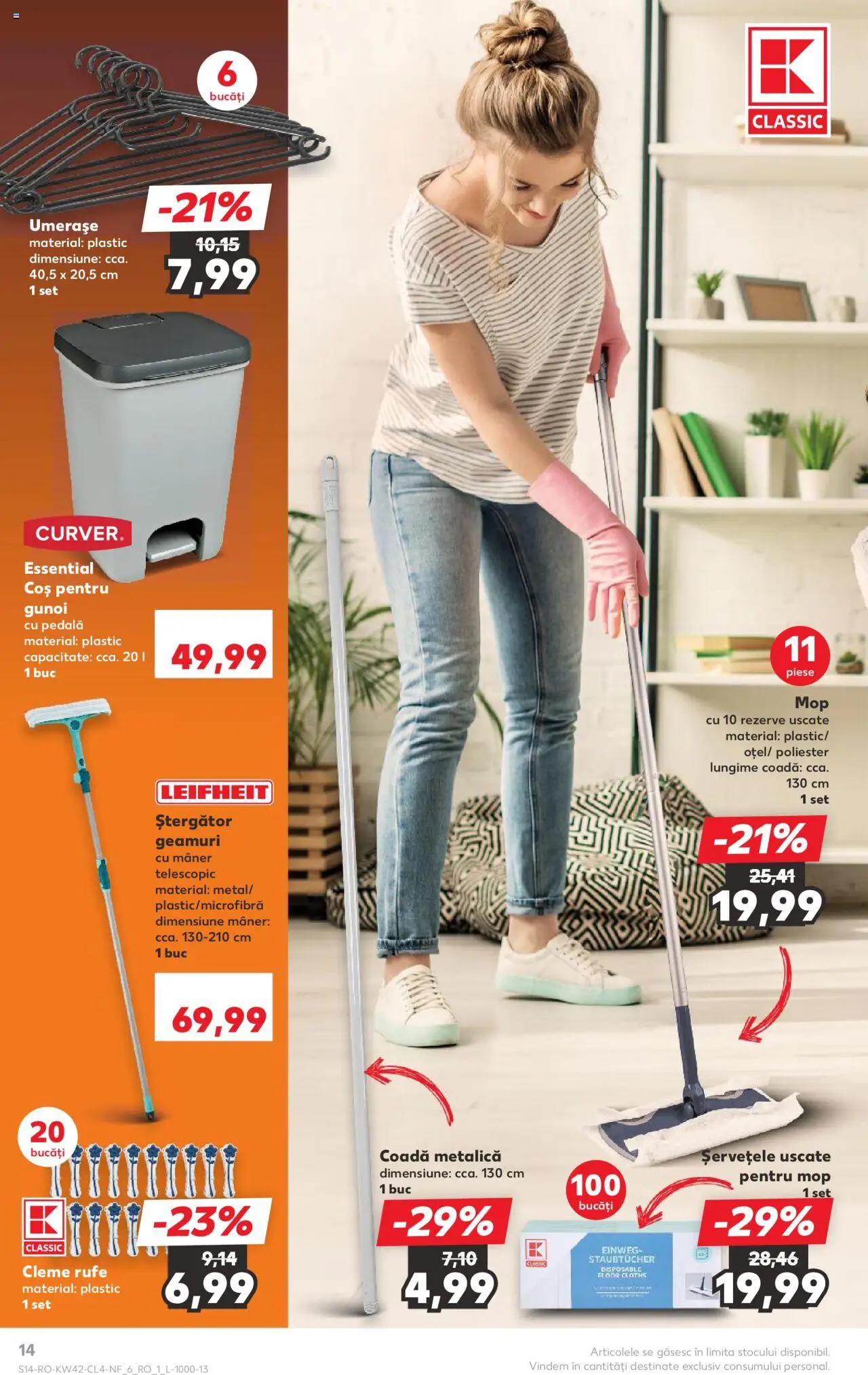 Noul catalog Kaufland – valabil de la 15.10.2025 | Pagină: 14 | Produse: Mop, Coș, Mâner