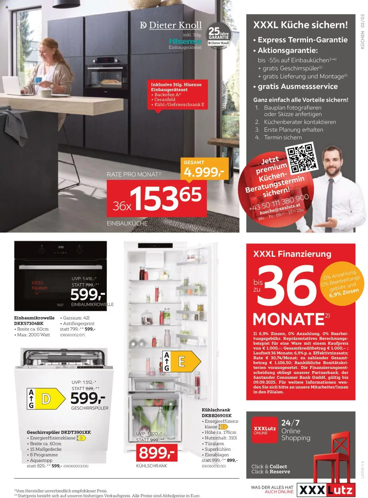 XXXLutz Küchen Nolte gültig ab 26.08.2025 | Seite: 3 | Produkte: Uhr, Kühlschrank, Geschirrspüler