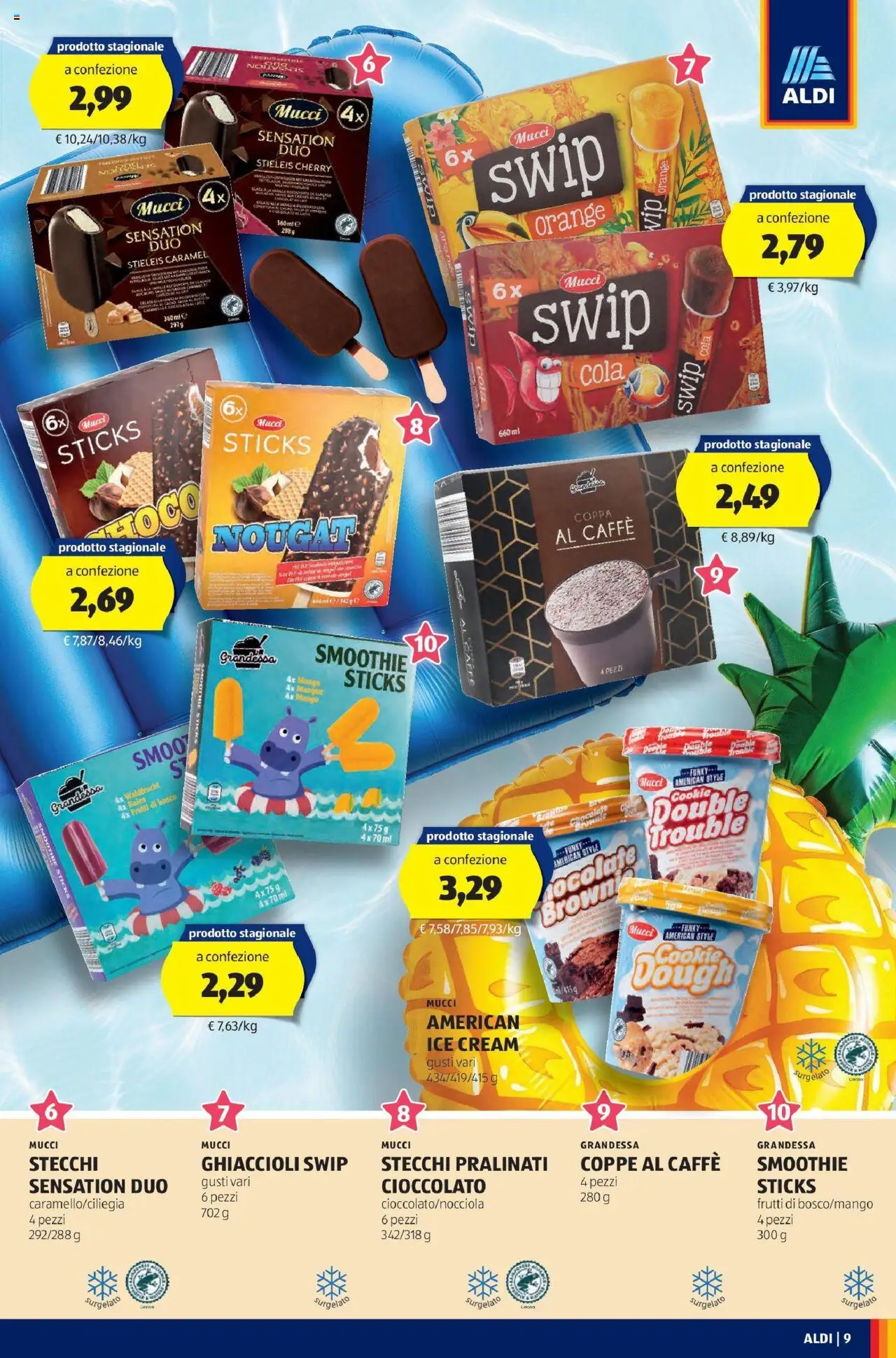 Volantino Aldi del 22.06.2025 | Pagina: 9 | Prodotti: Caffè, Cioccolato, Ghiaccioli