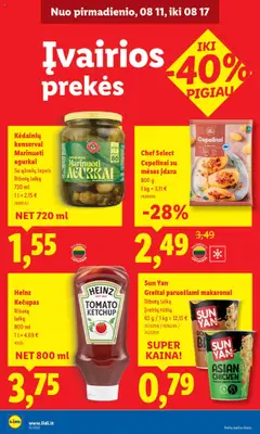 LIDL leidinys│galioja nuo 14.08.2025 | Puslapis: 36 | Prekių: Agurkai, Konservai, Greitai paruošiami makaronai, Kečupas