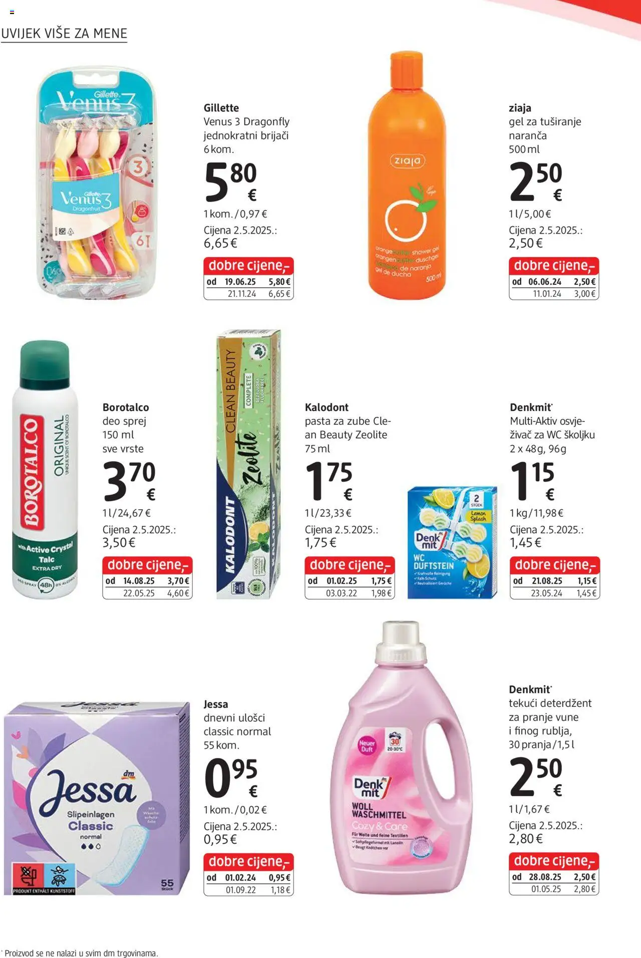 DM katalog | vrijedi od 01.10.2025 | Stranica: 6 | Proizvodi: Dnevni ulošci, Pasta za zube, Deterdžent, Tekući deterdžent