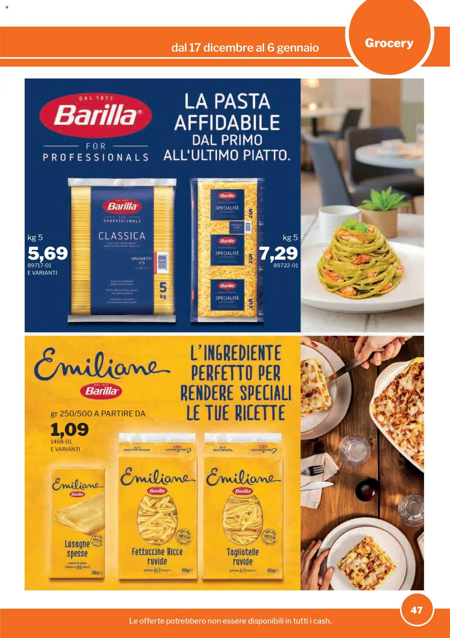 Volantino Sogegross del 17.12.2025 | Pagina: 47 | Prodotti: Tagliatelle, Pasta, Fettuccine