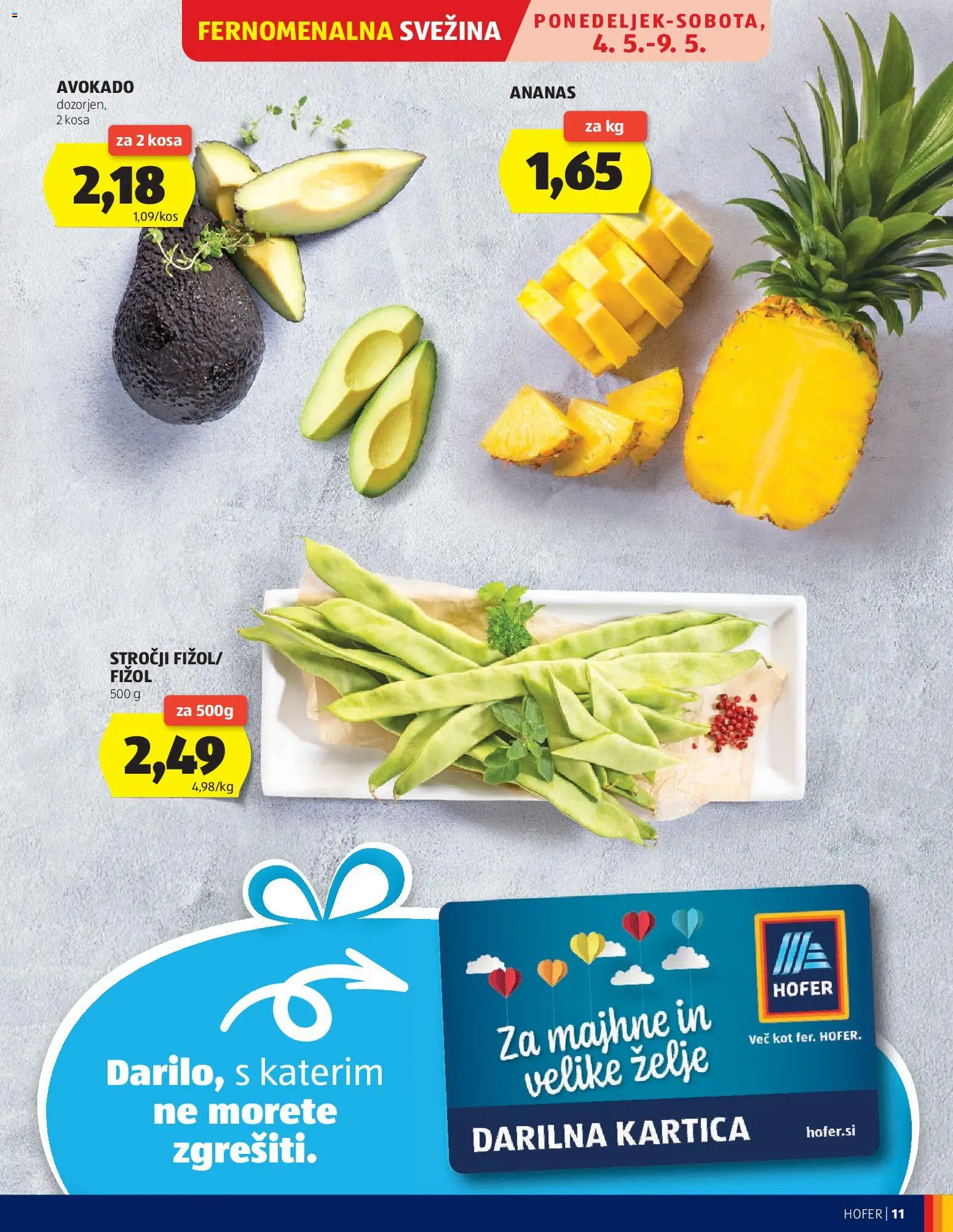 Novi Hofer katalog ponudbe – veljaven od 29.04.2026 | Stran: 11 | Izdelki: Ananas, Avokado, Zelje